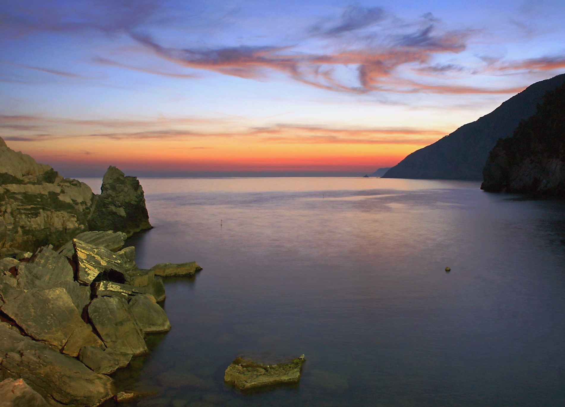 Il tramonto dalla Grotta Byron