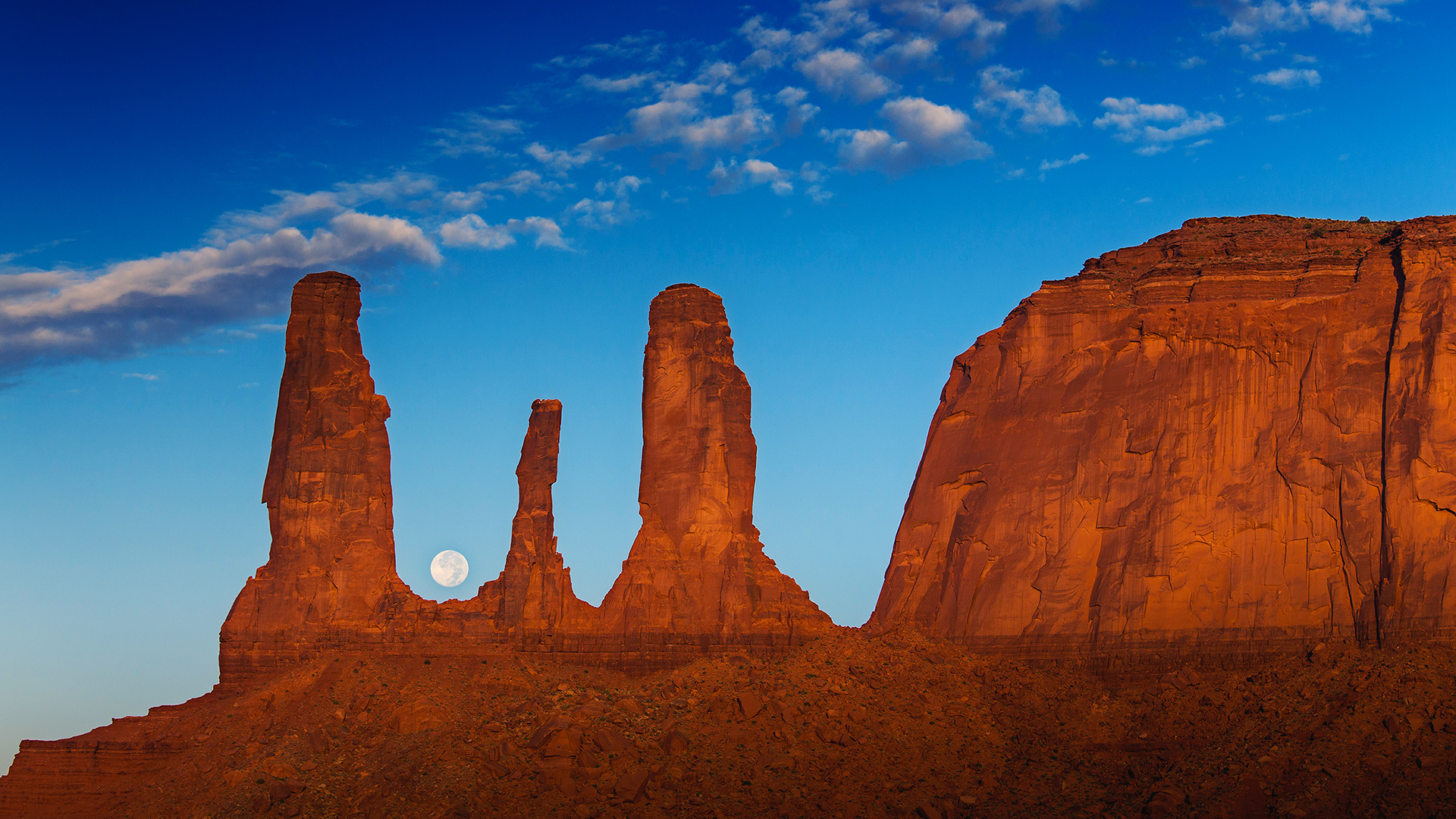 Sister Moon among the three sisters