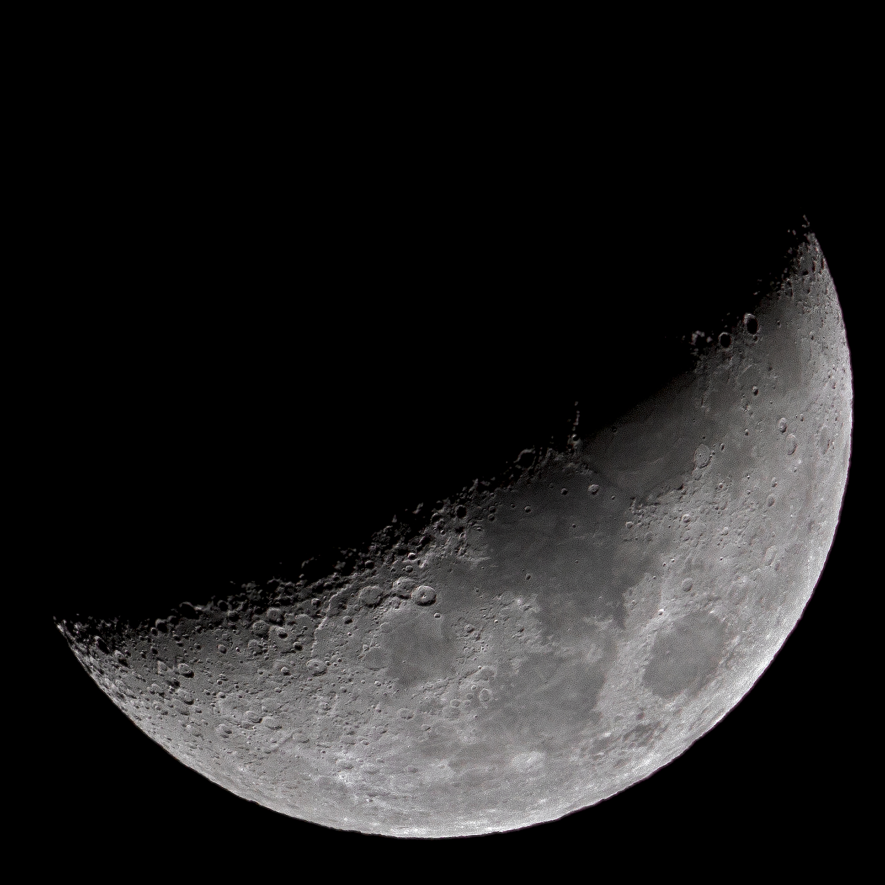 Moon first quarter. Almost.