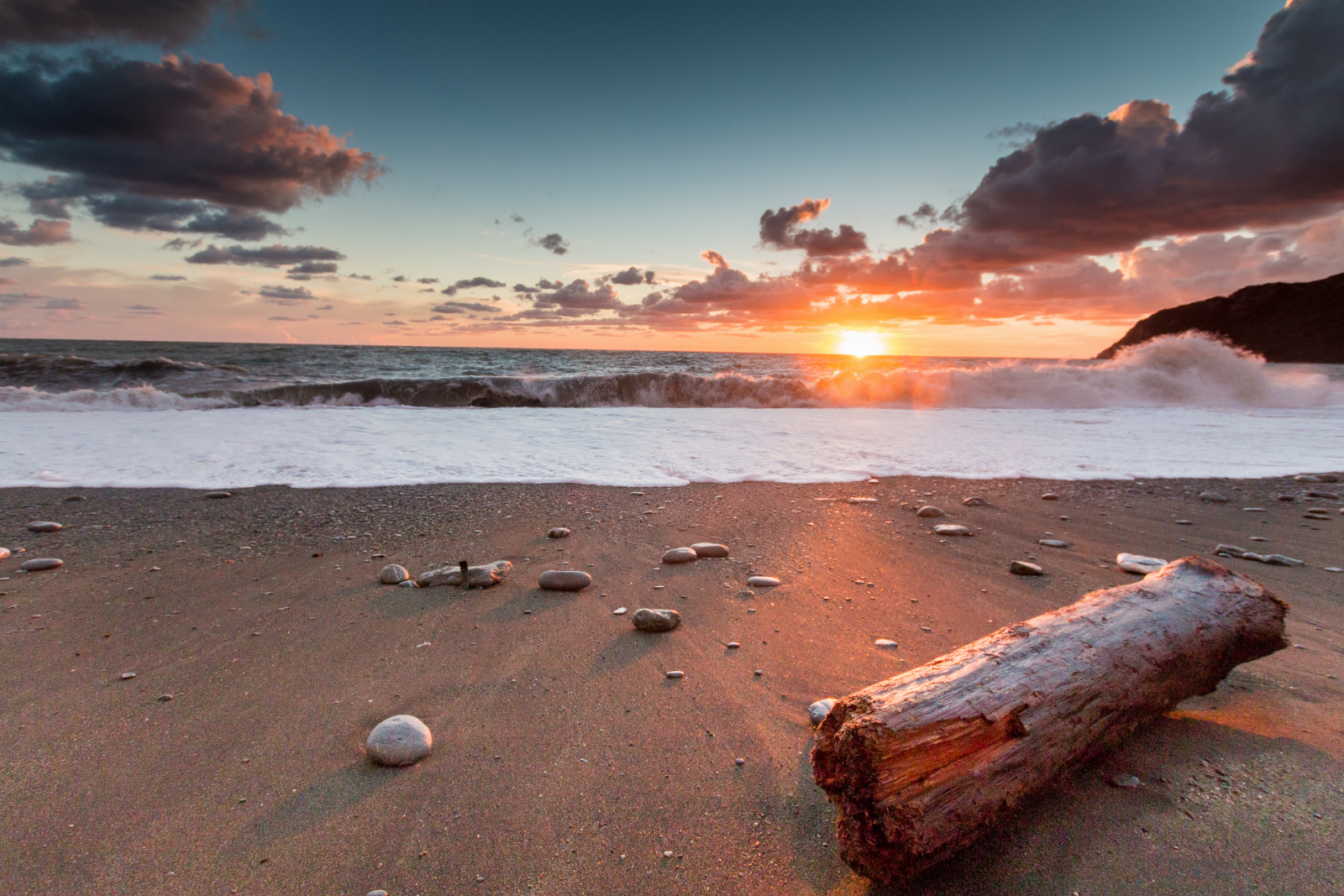 Sunset on the beach of Rena