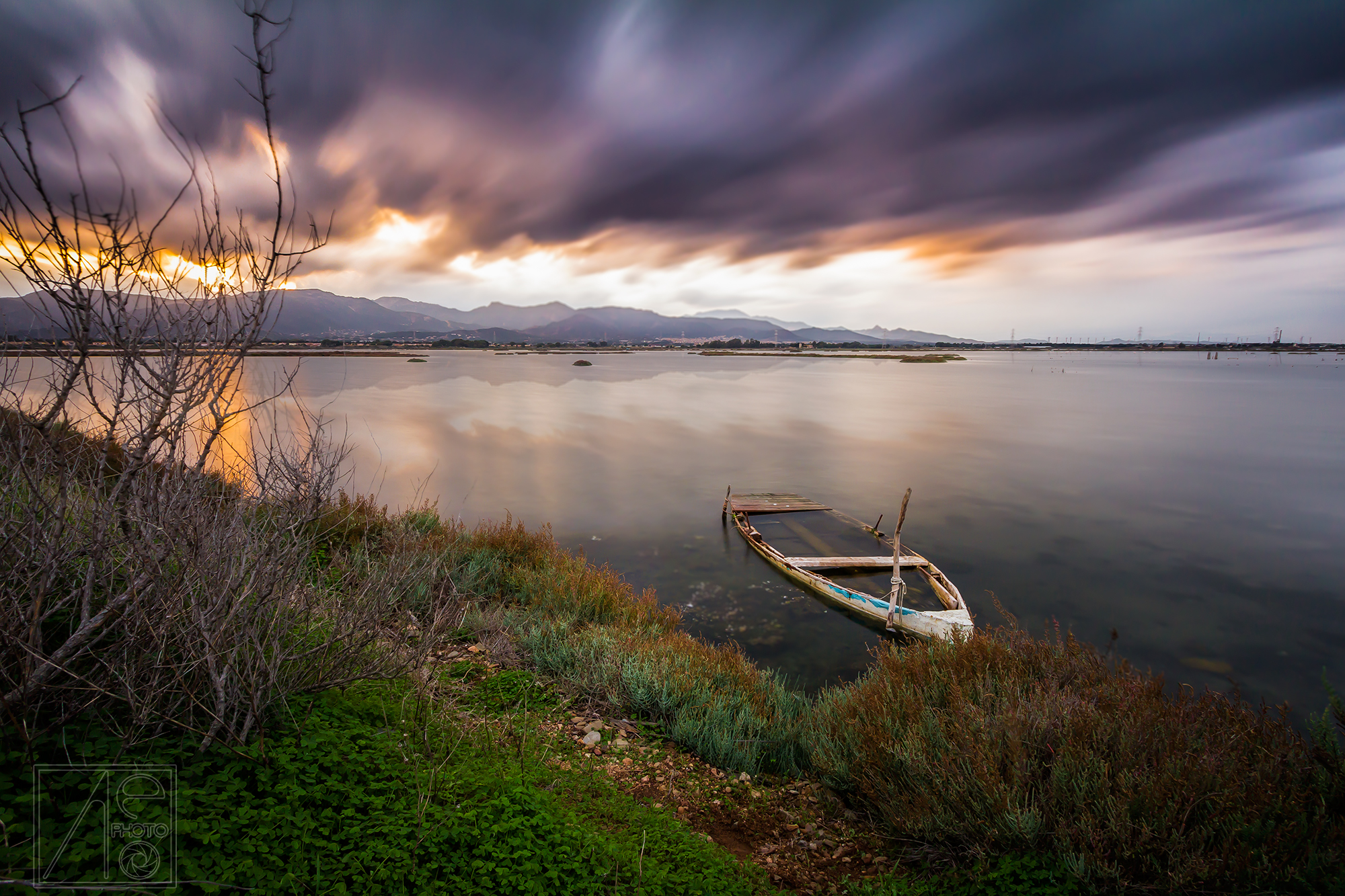 Sunset in the lagoon