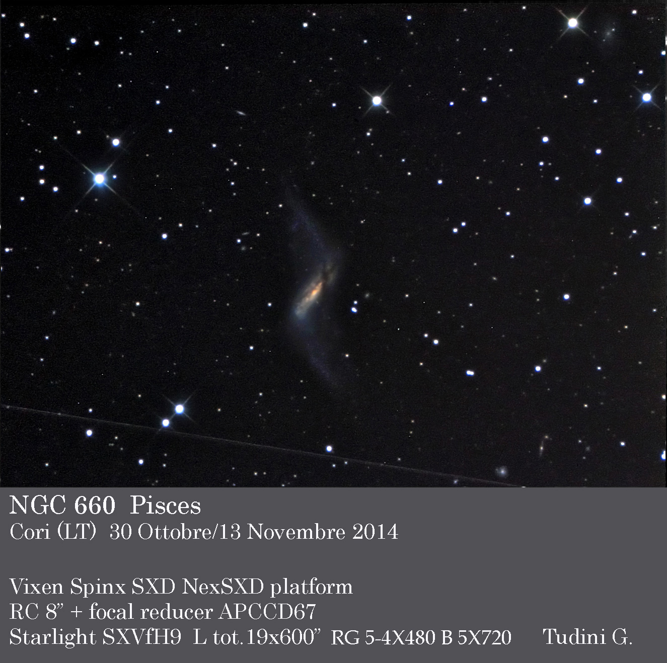 NGC 660 in color.