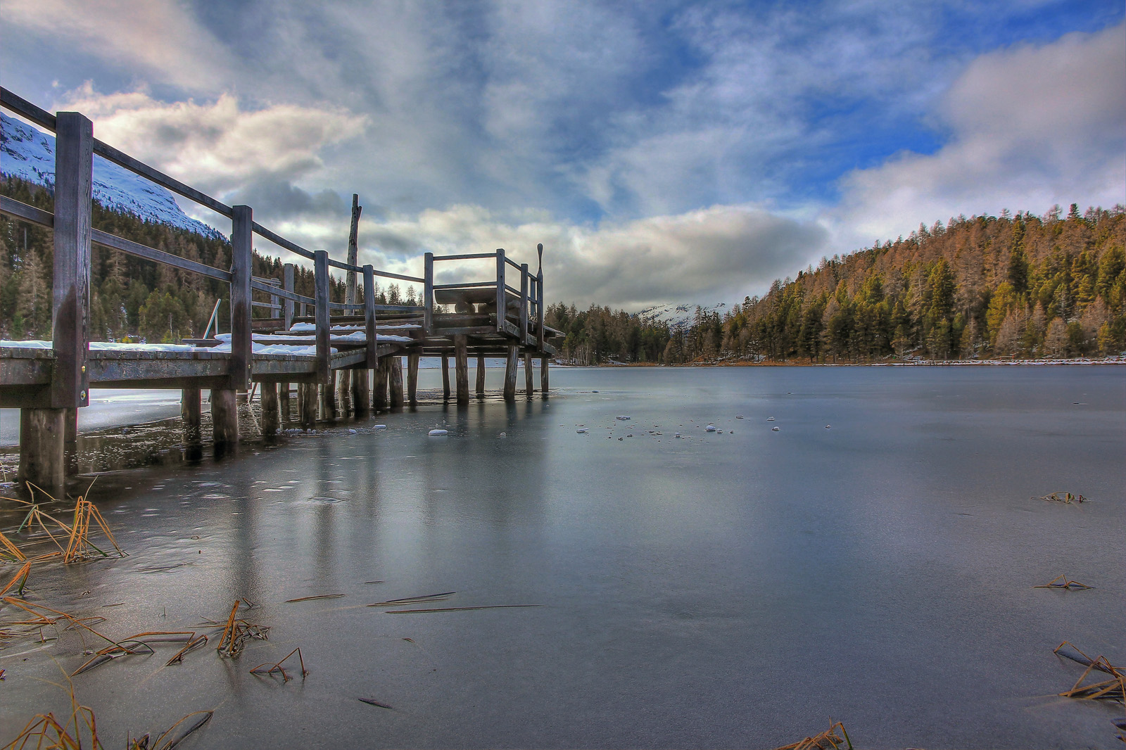 on the frozen lake