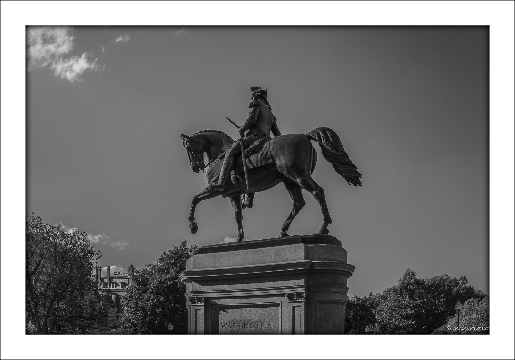 George Washington in Boston Public Garden in Boston, Mas