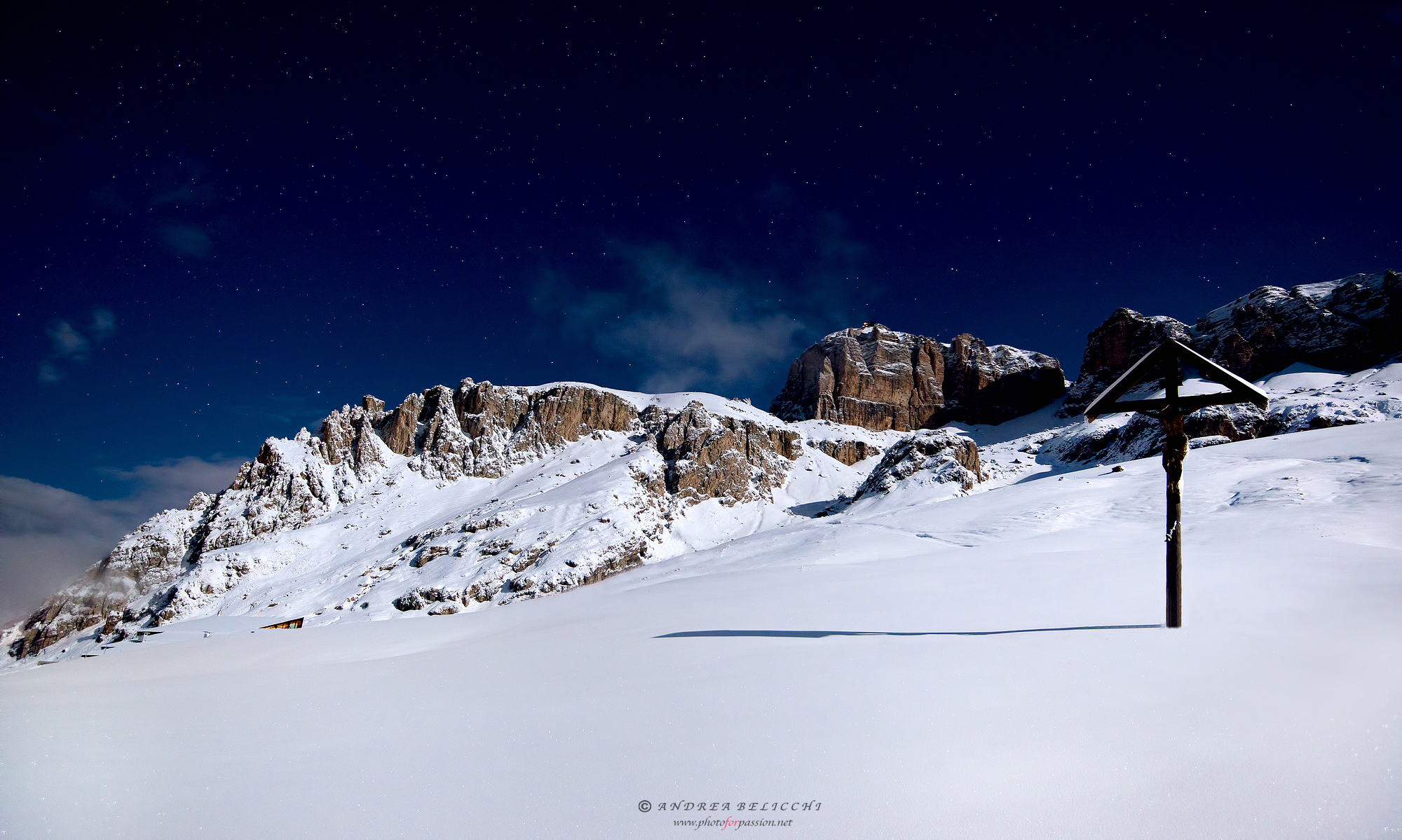 Pordoipass in Full Moon