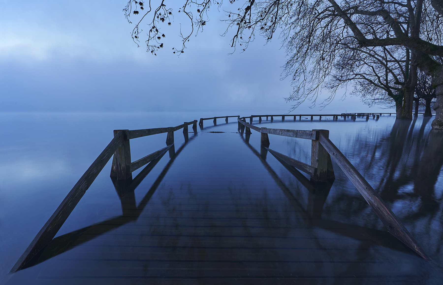 the bridge submerged