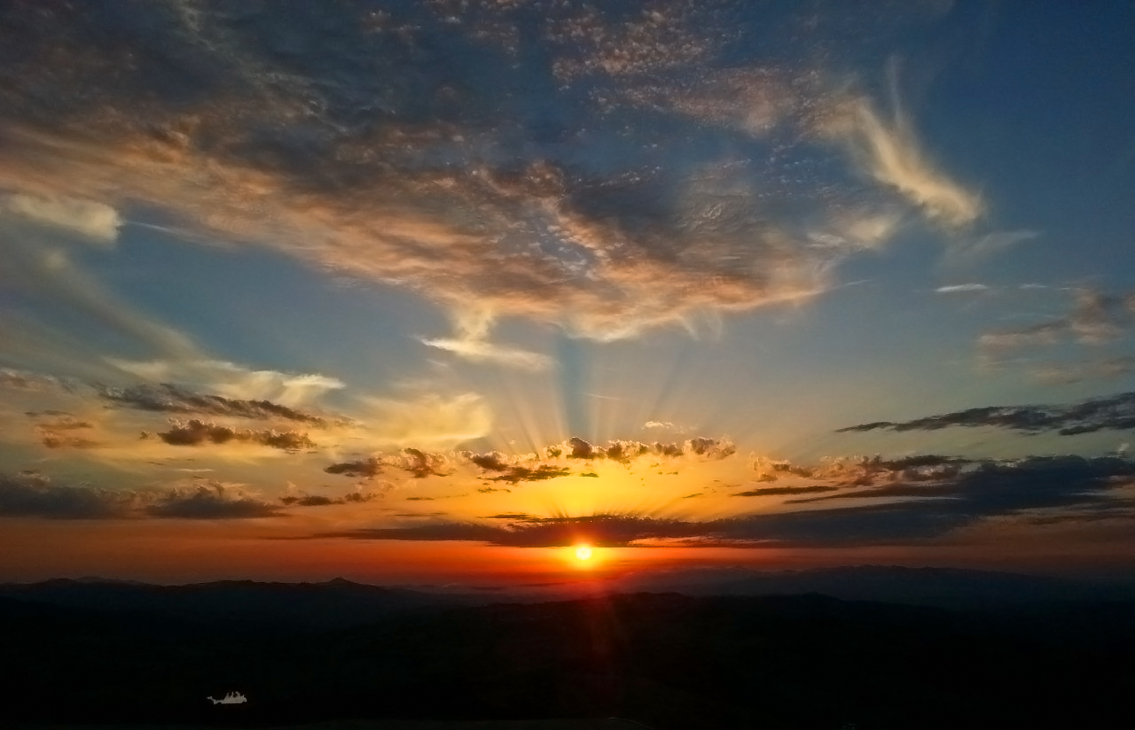 Sunset on Tuscan hills
