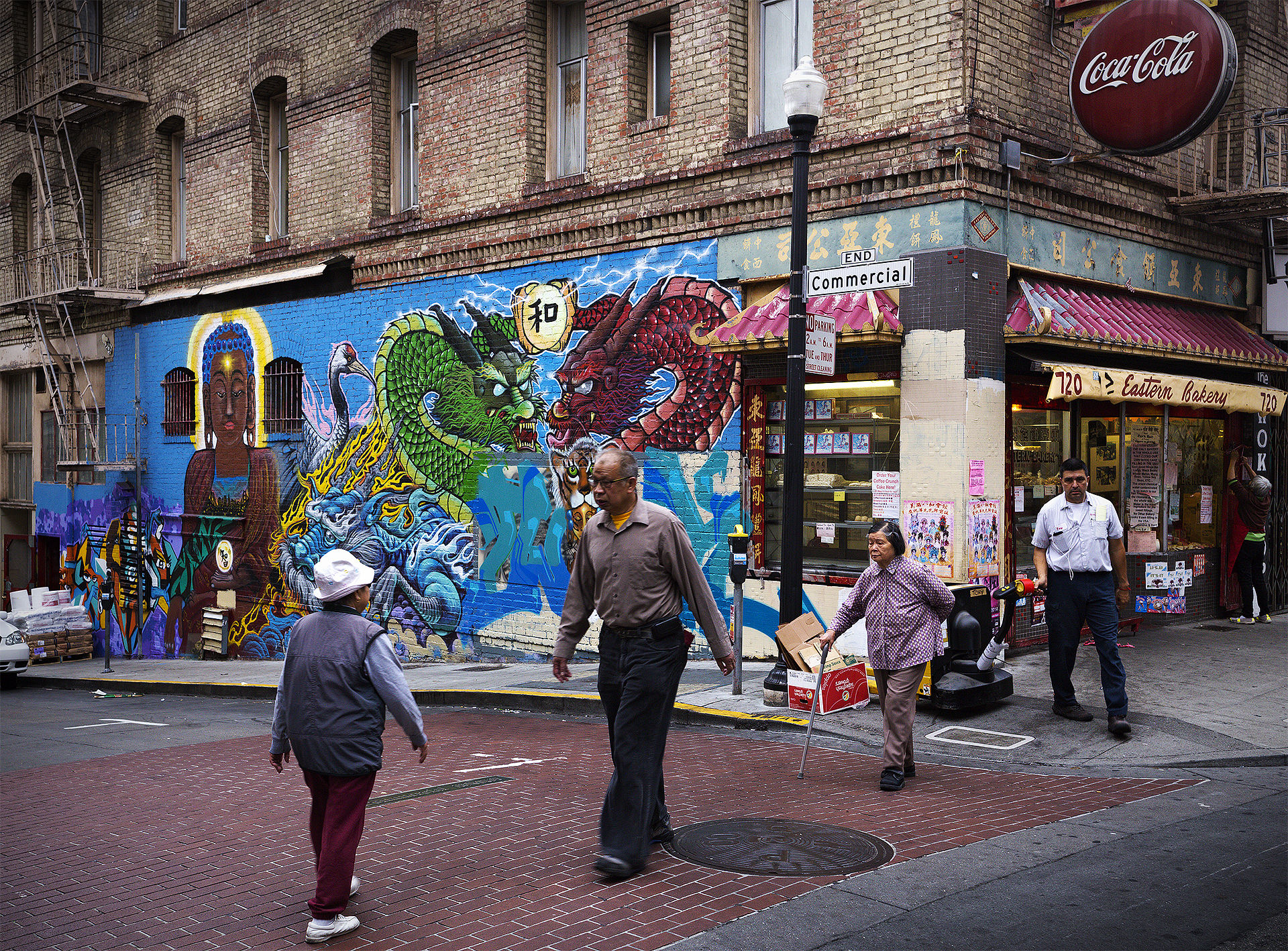 Five characters in Chinatown