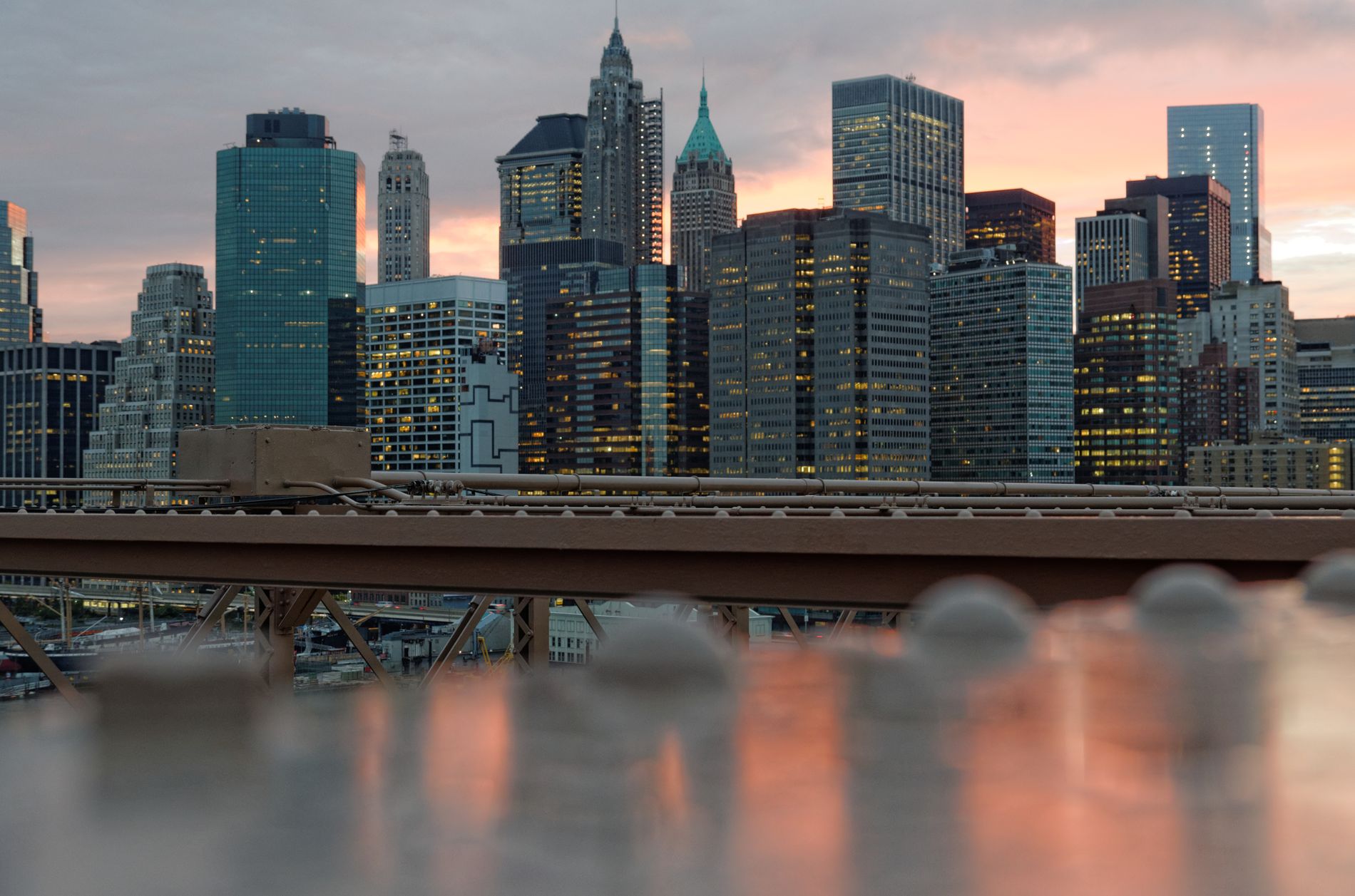 New York Brooklyn Bridge Sunset