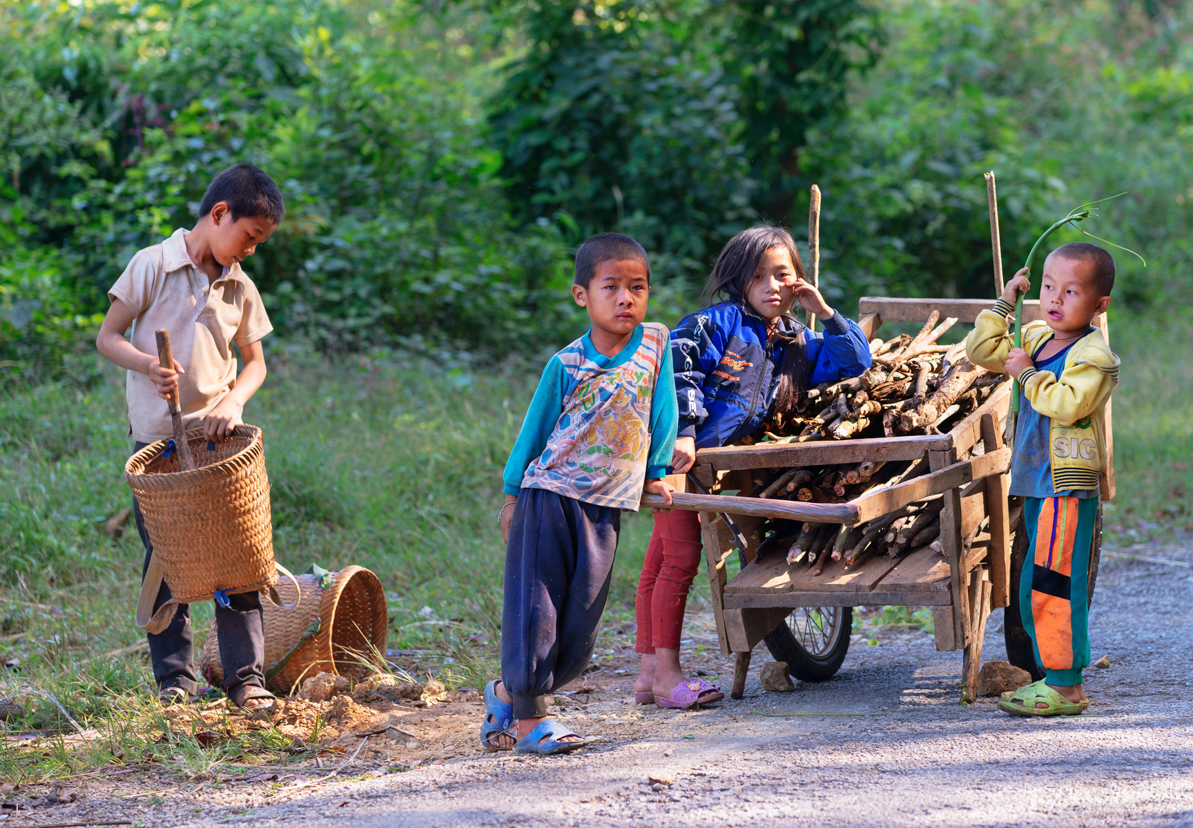 Piccoli Laotiani crescono