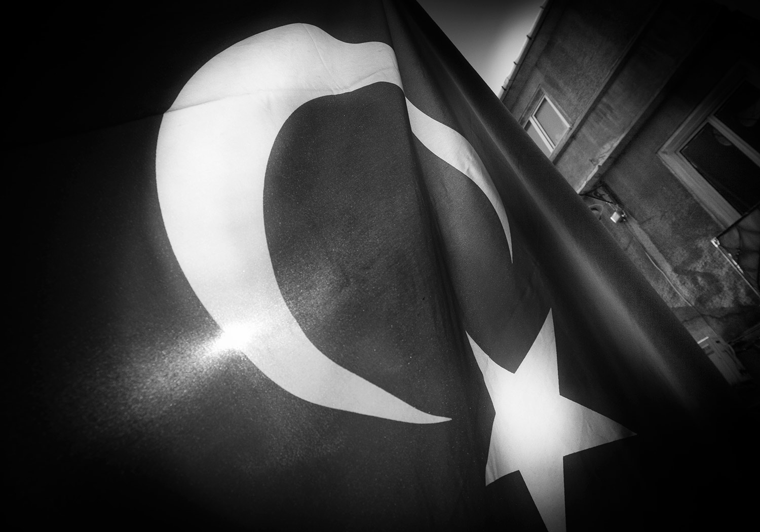 turkish flag in the strett