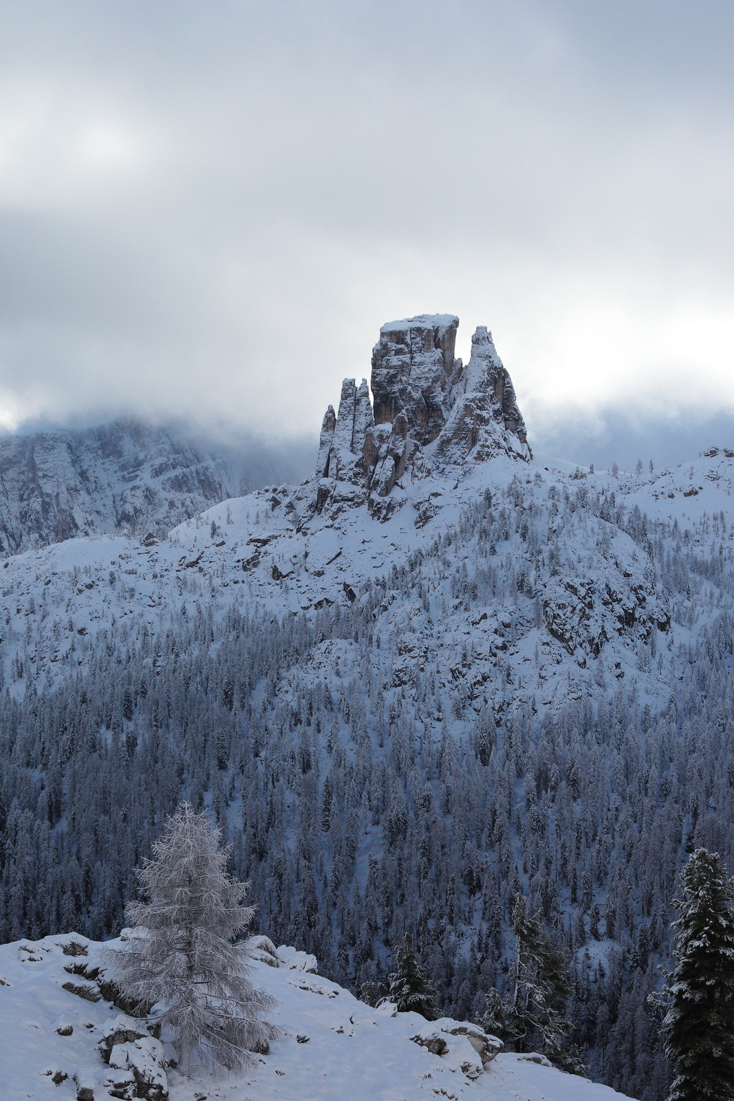 first snow of the Cinque Torri