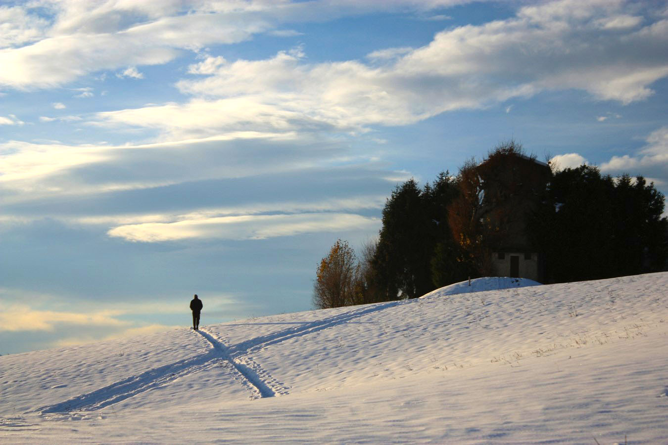 Sguardo sulla valle imbiancata