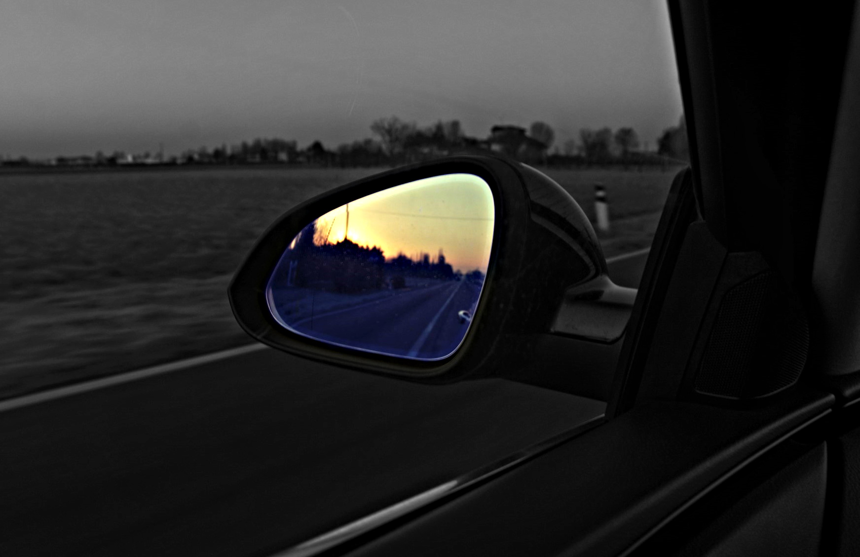 looking on to rearview