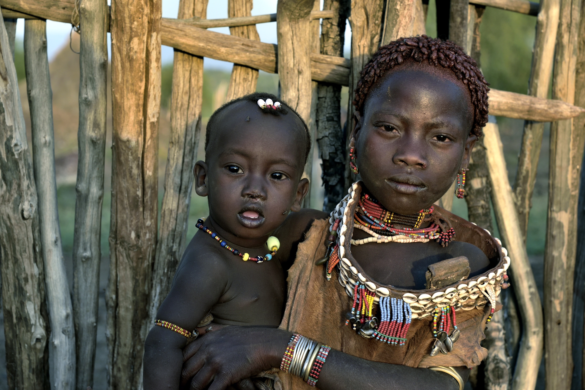 Etiopia 2015 - Bambina e bambino Hamer