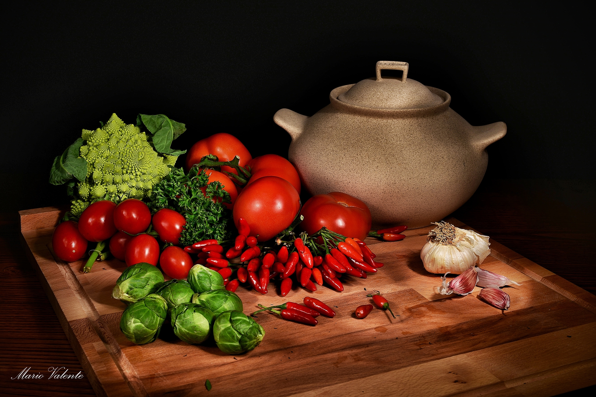 Vegetables in light painting