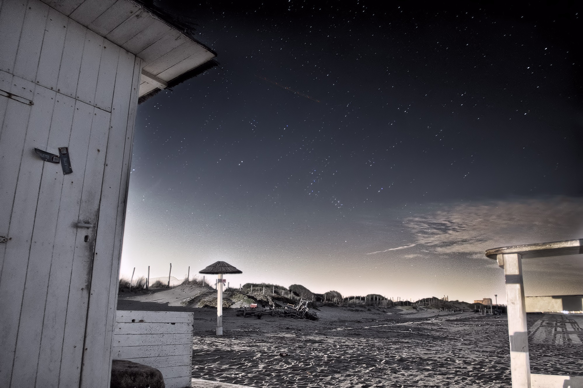 Lunar beach in the moonlight