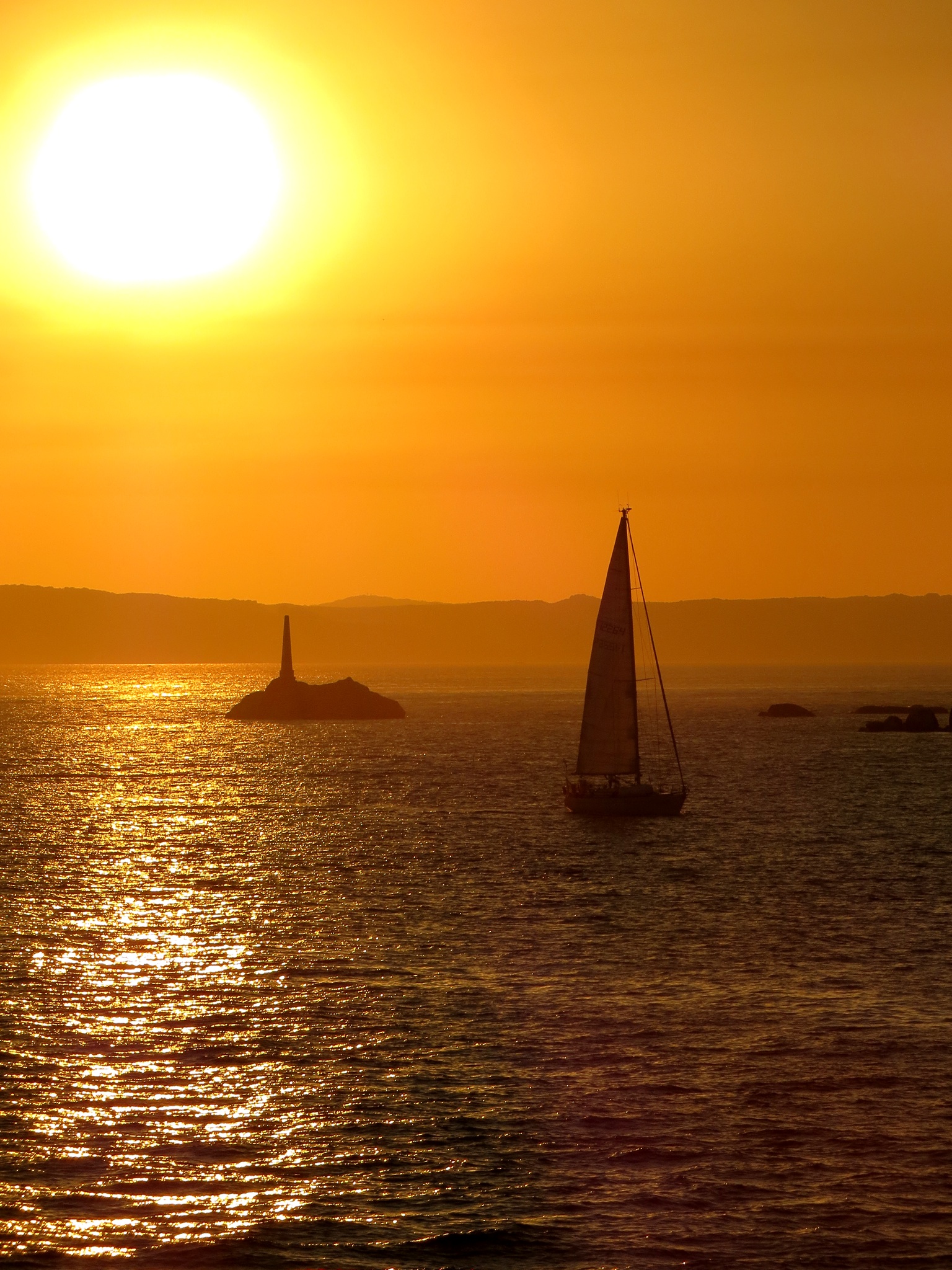 Back in the harbor at sunset