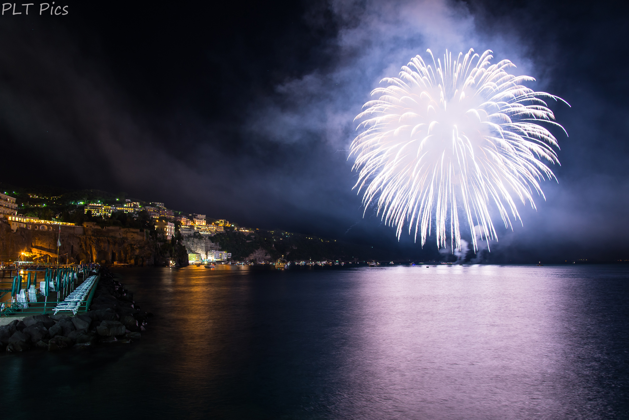 Fireworks on the sea