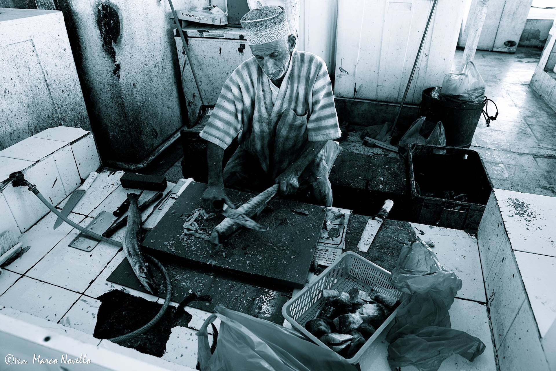 The fishmonger ...