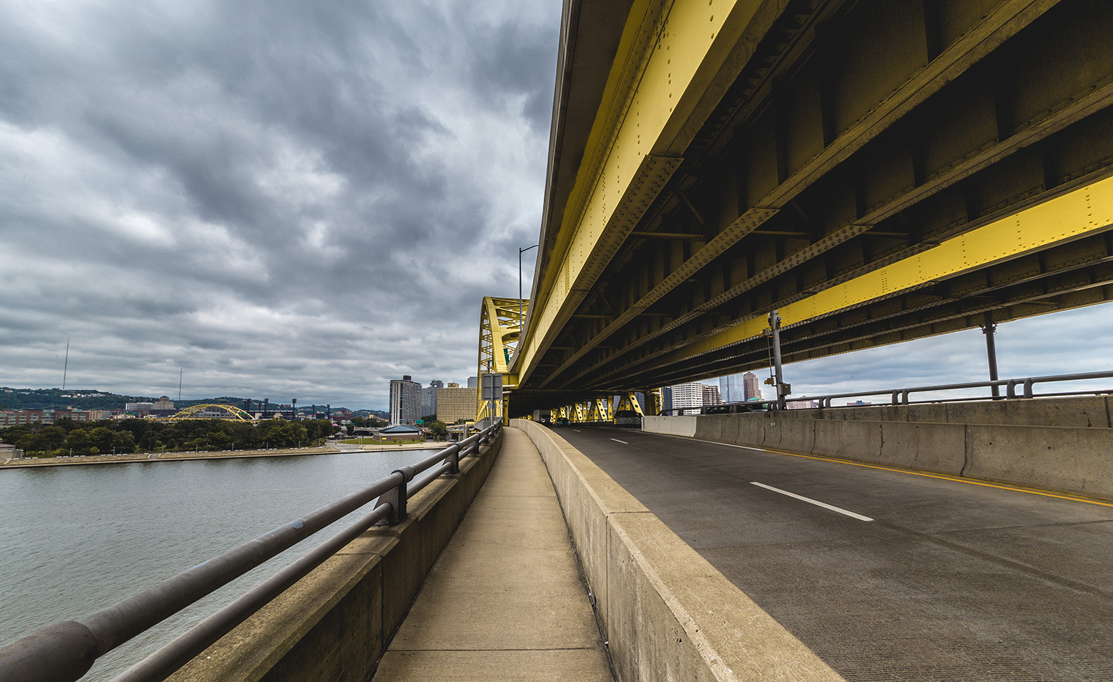 Yellow lines of steel