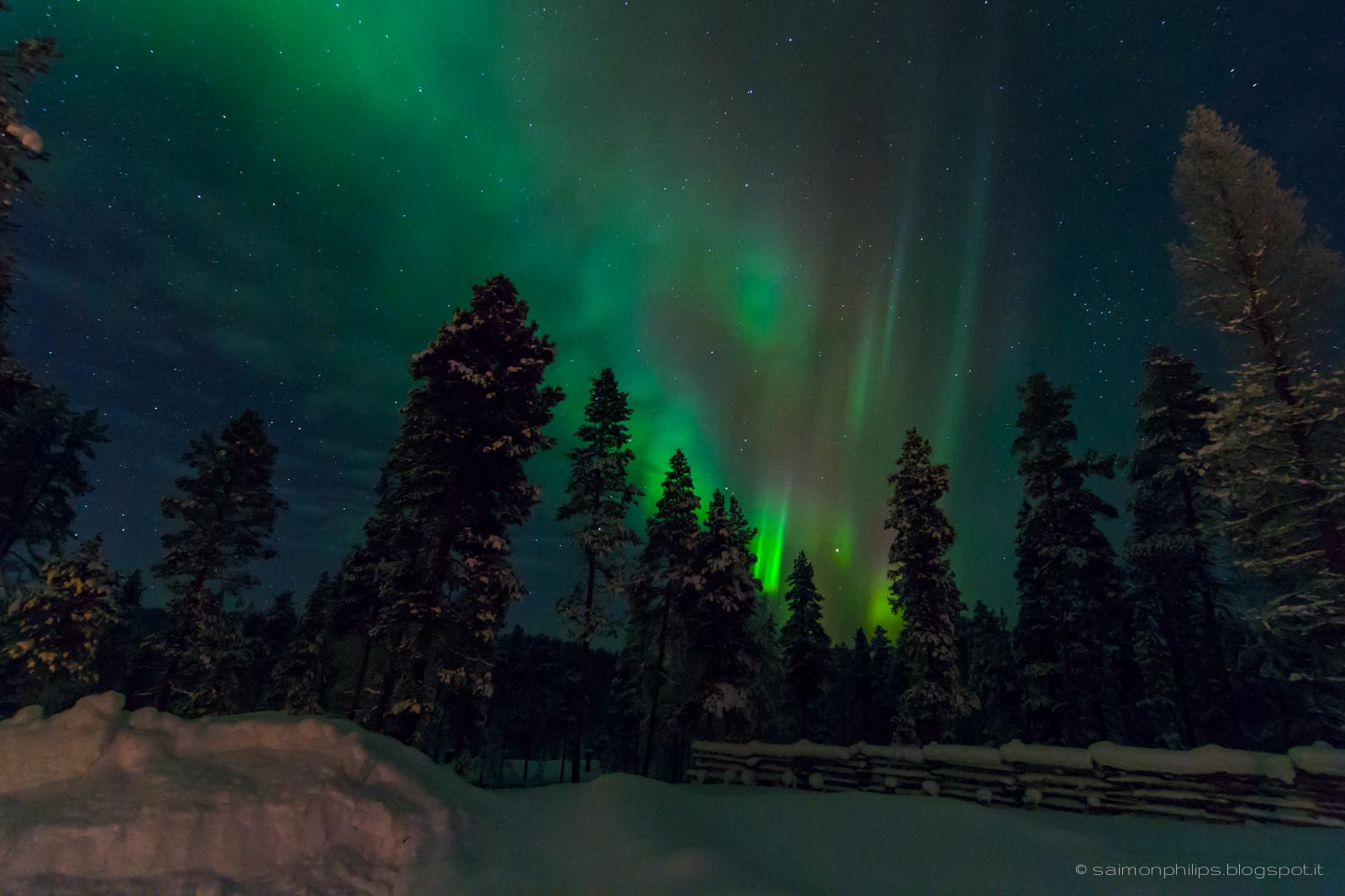 Northern lights over Lapland