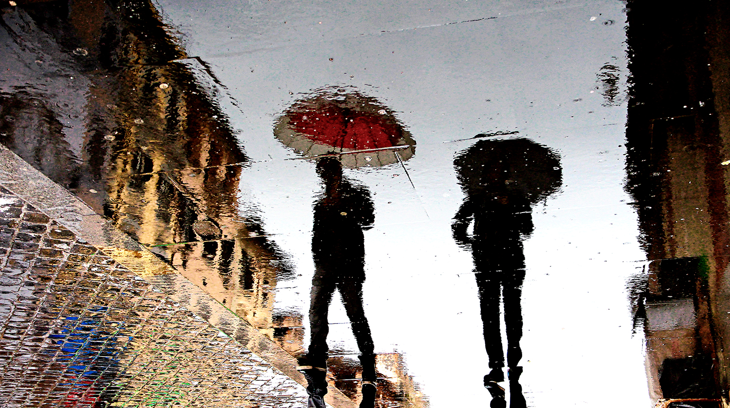 Colored rain in Rome