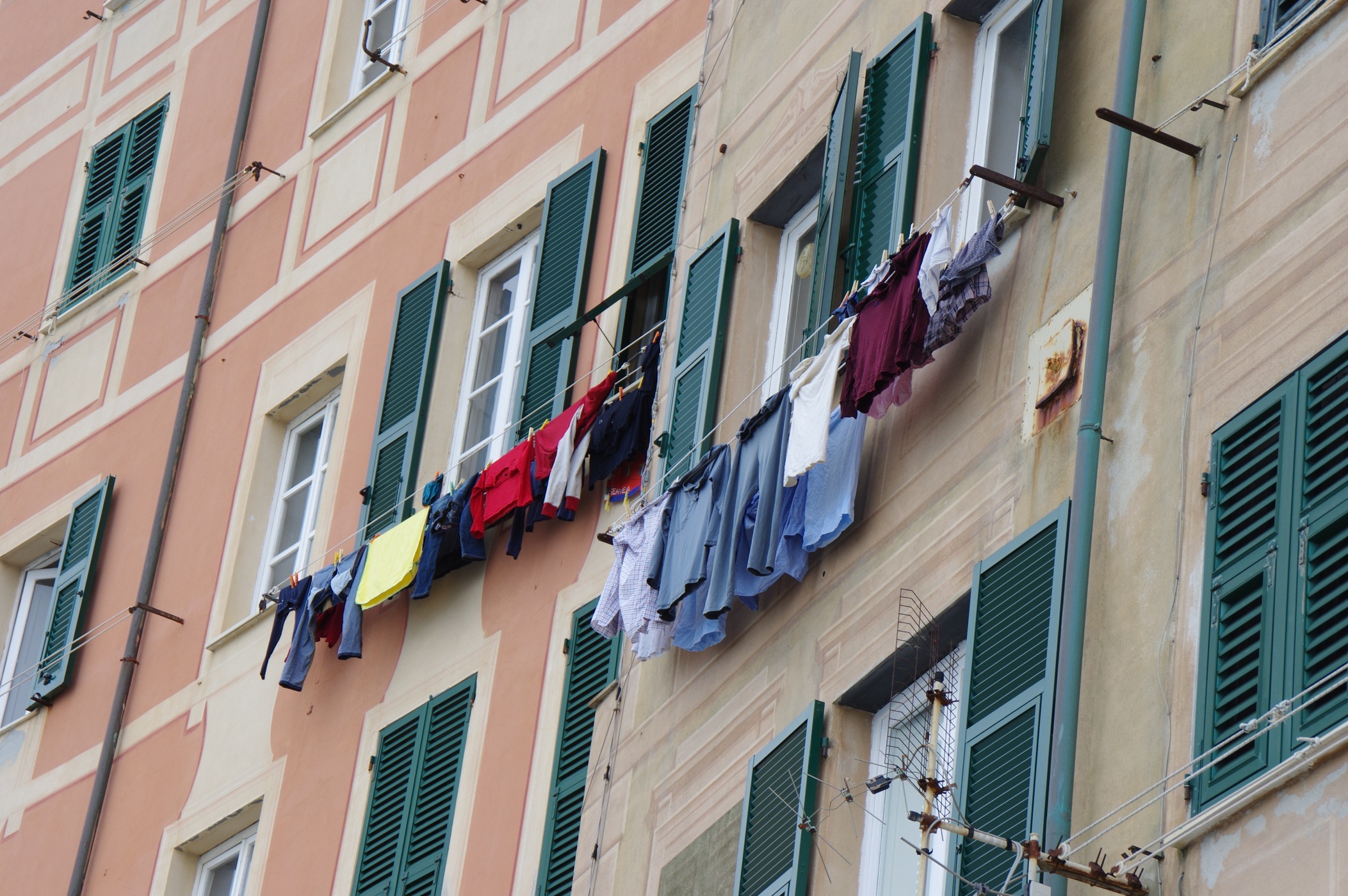 Clothes hanging in Camogli