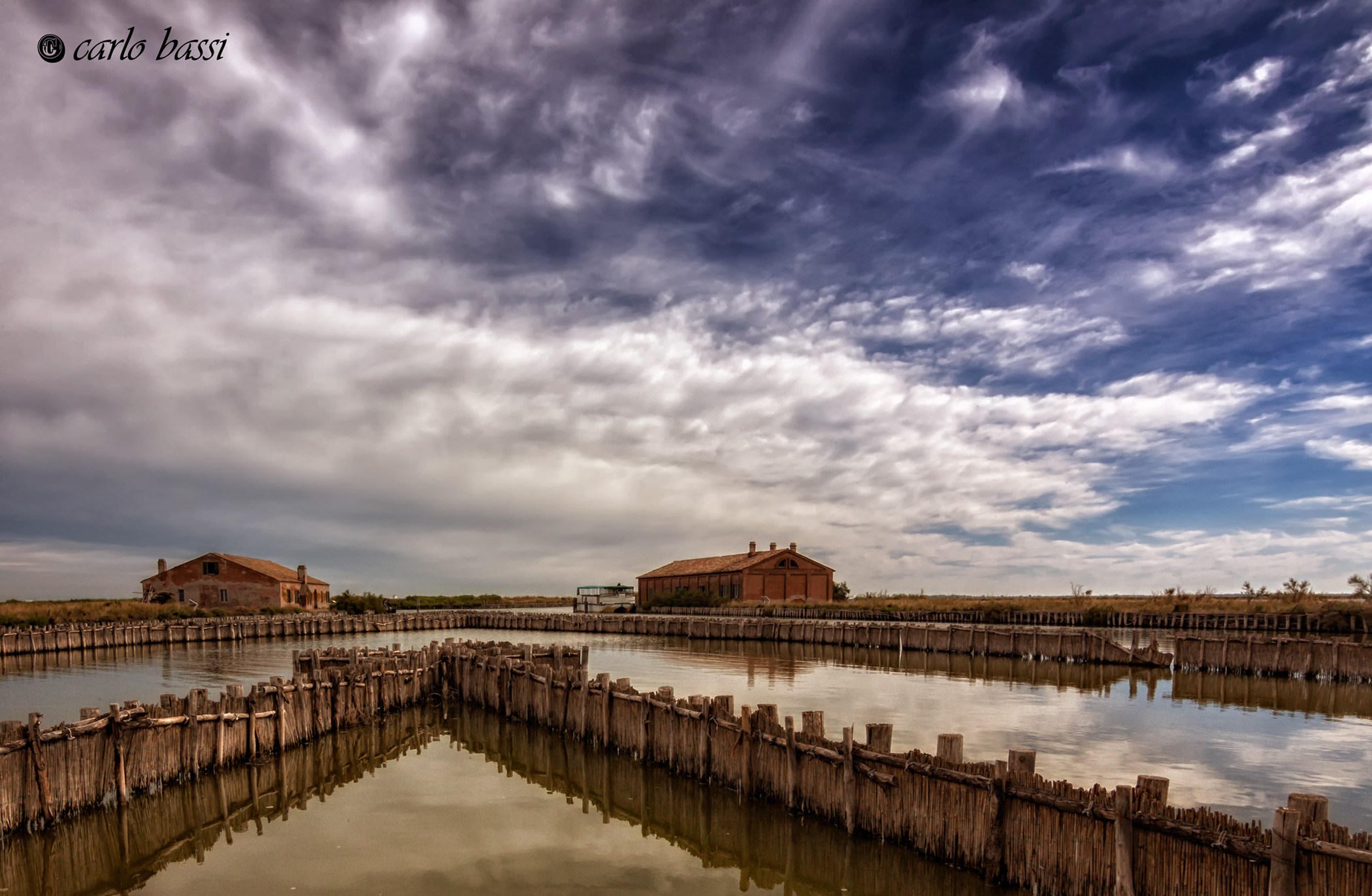 Stations for eel fishing in comacchio