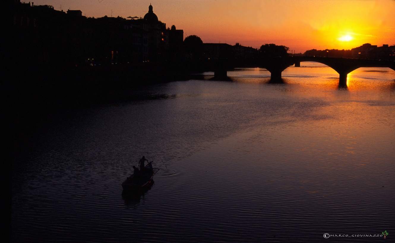 tramonto sull'Arno, Firenze 2002