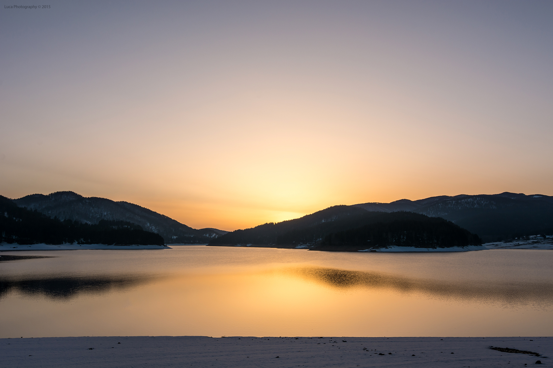 Sunset on Lake Ampollino