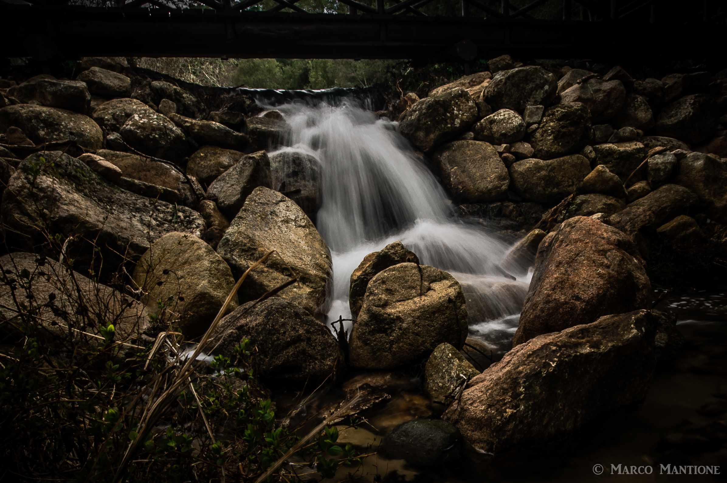 Waterfall and rocks
