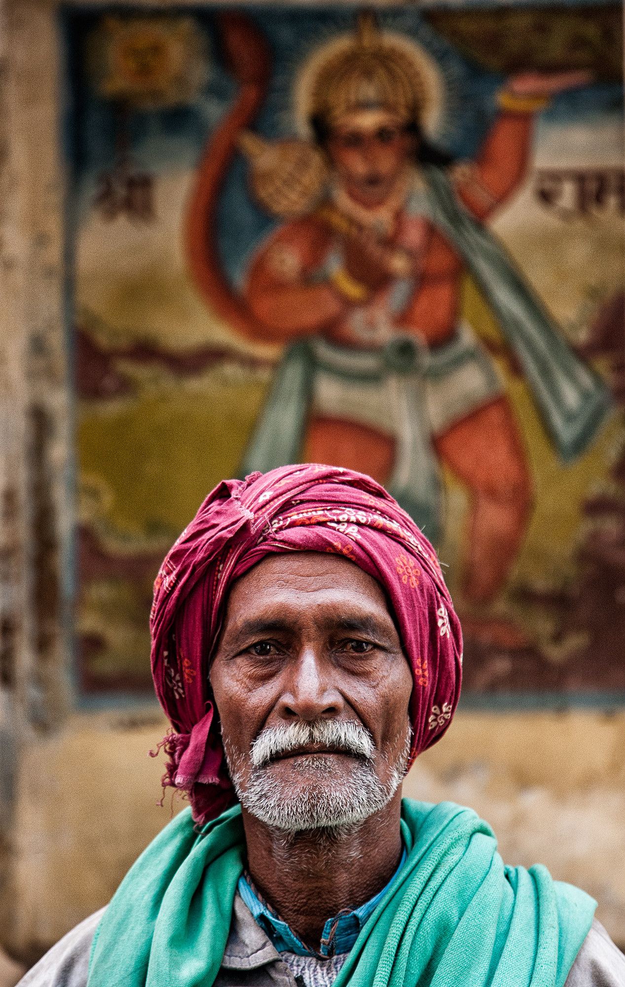 Portrait with God Hanuman