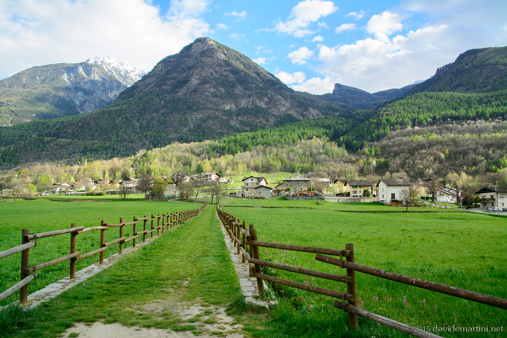 Viale tra i campi, Fenis, Valle d'Aosta