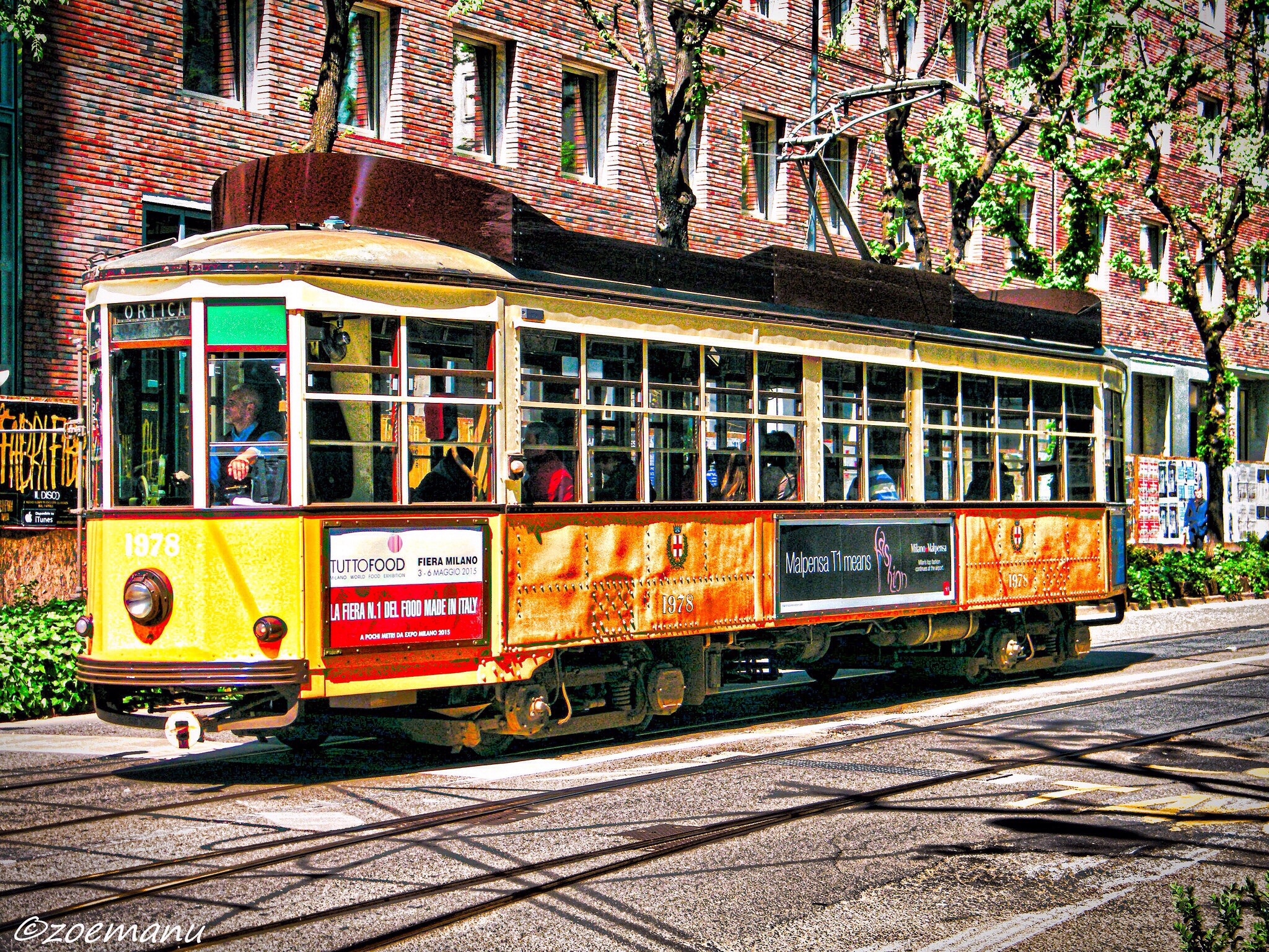 Old tram in milan