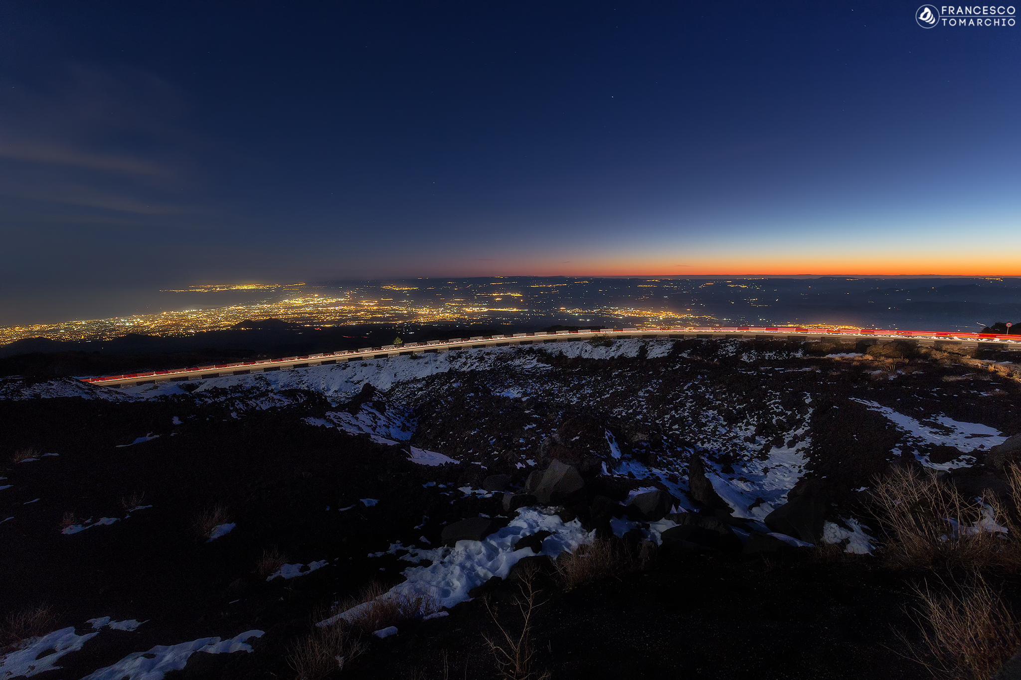 Catania seen from Etna bends