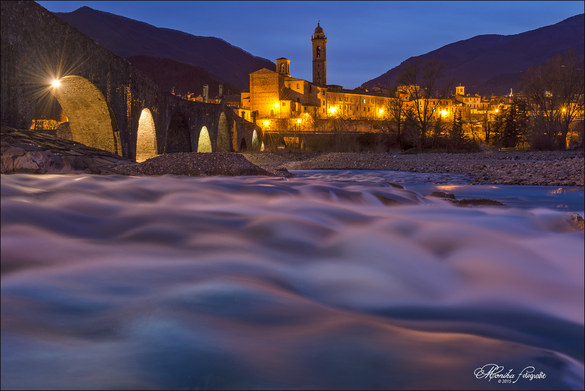 Bobbio, blue hour