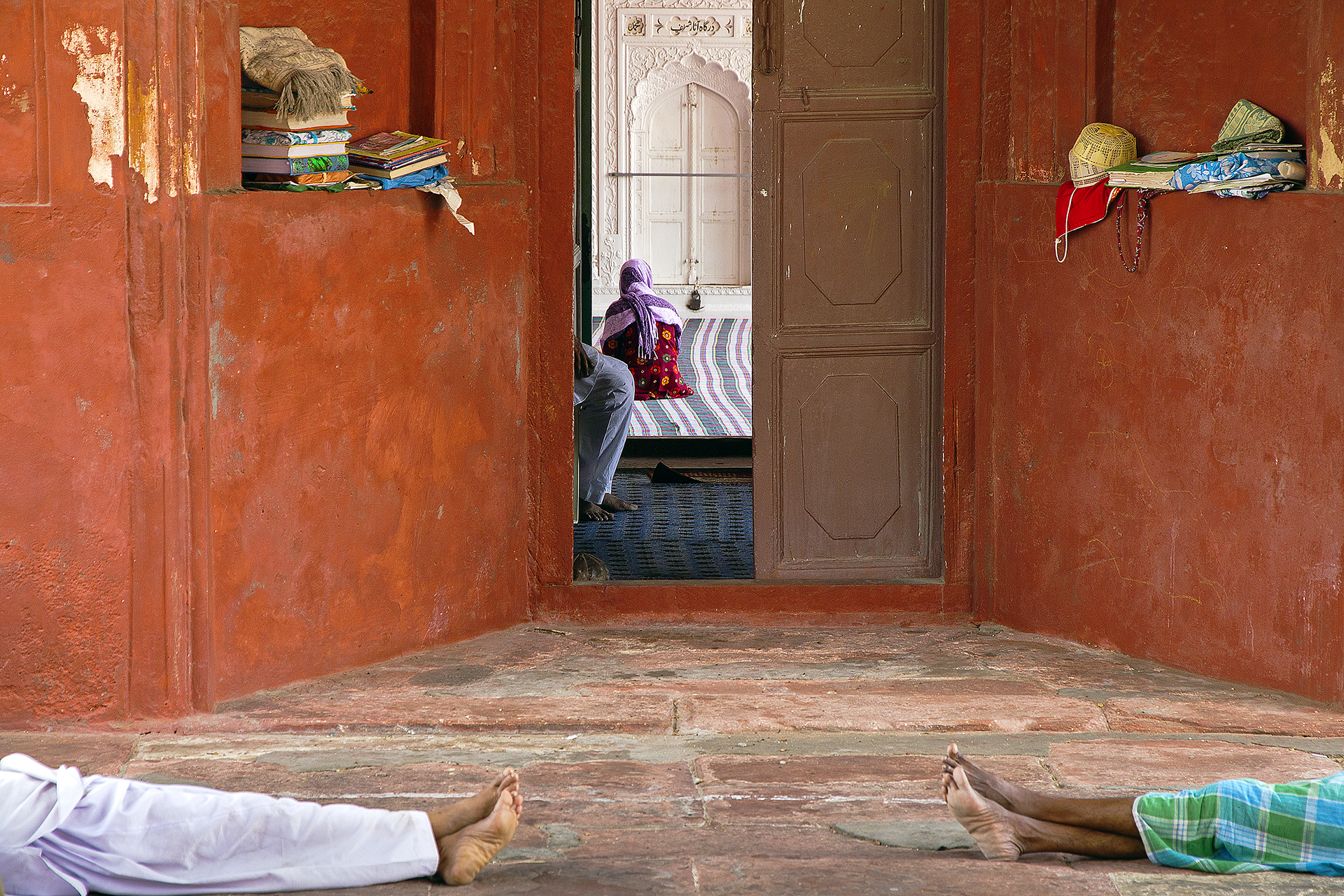 Barefoot in the mosque