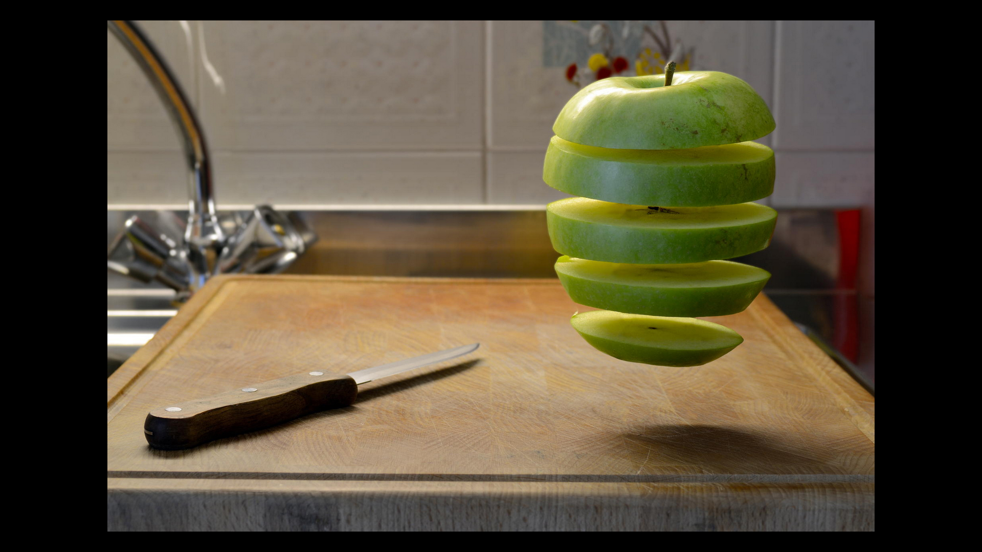 Floating Green Apple