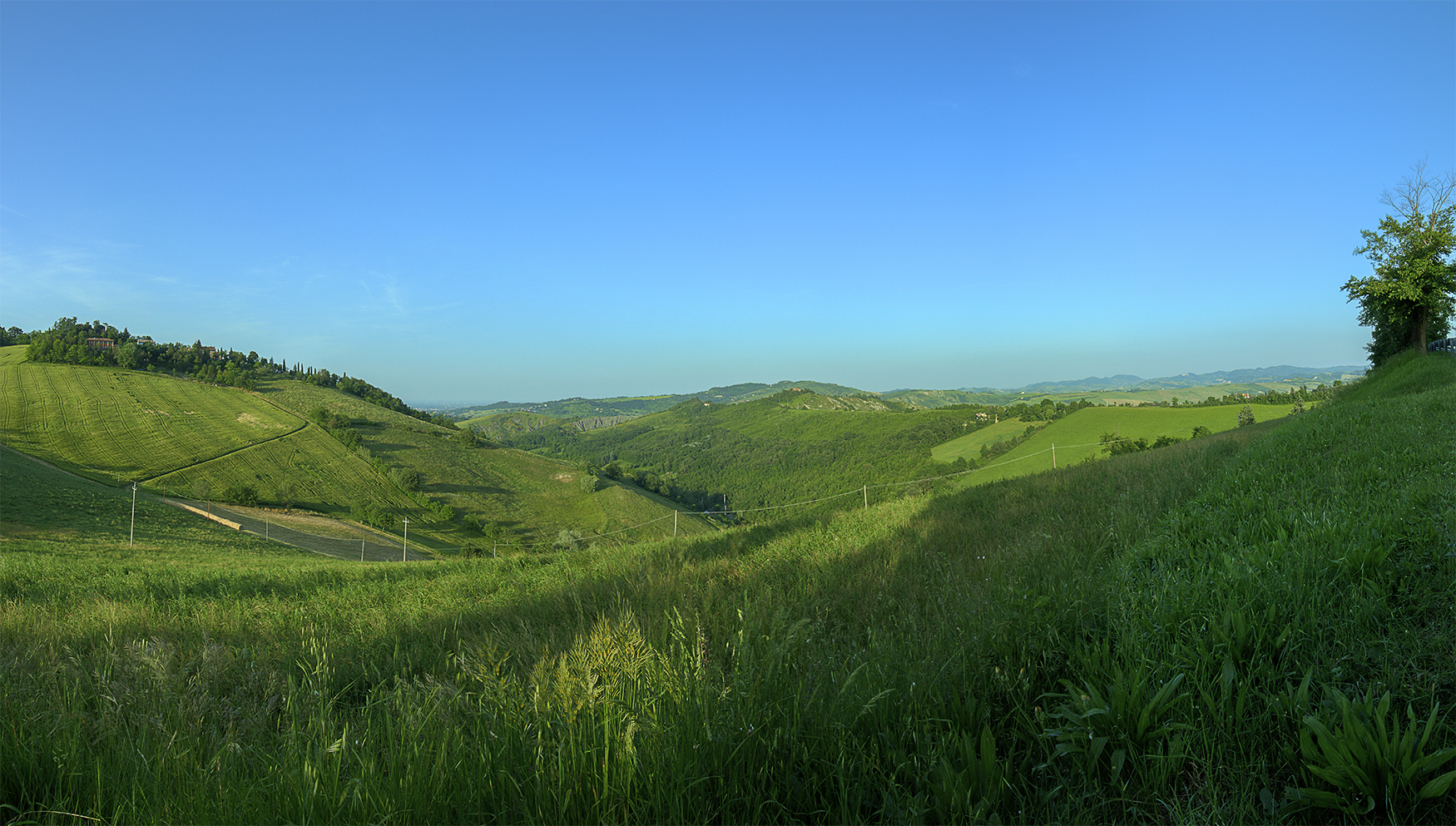 glimpse of the hills around Bologna