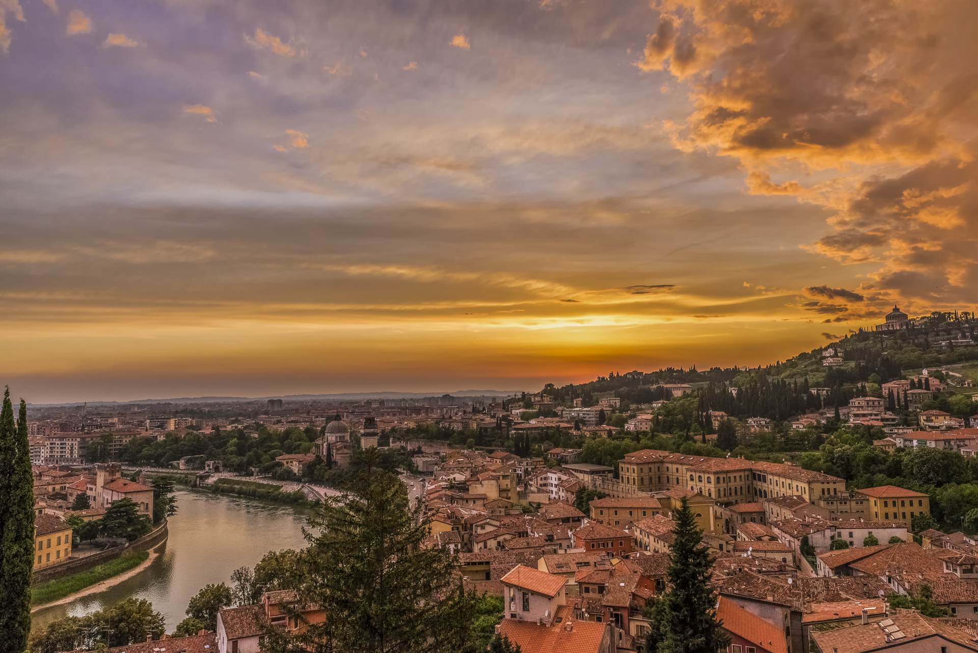 Verona, tramonto