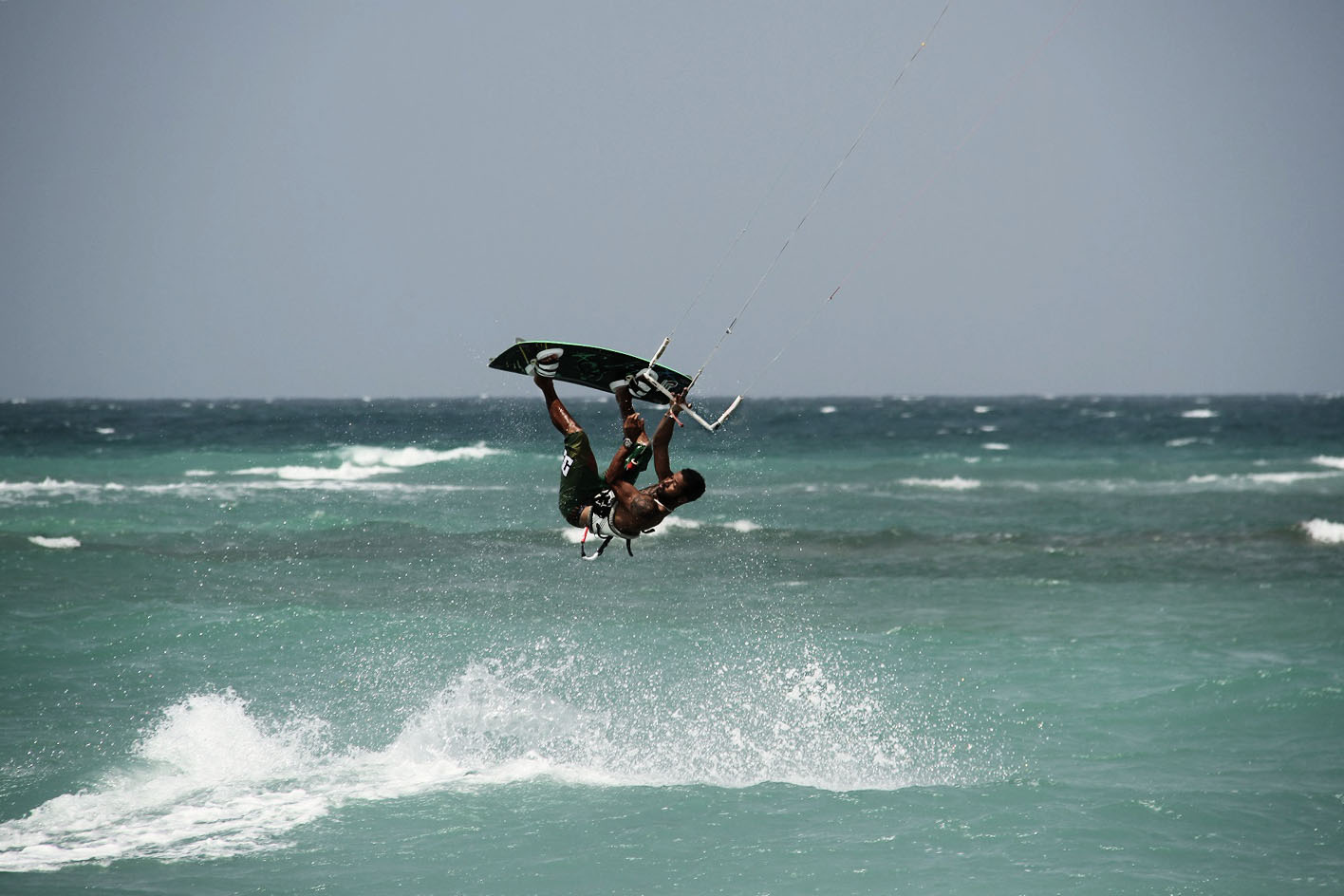 Kite surfer on the island of sal in Cape Verde