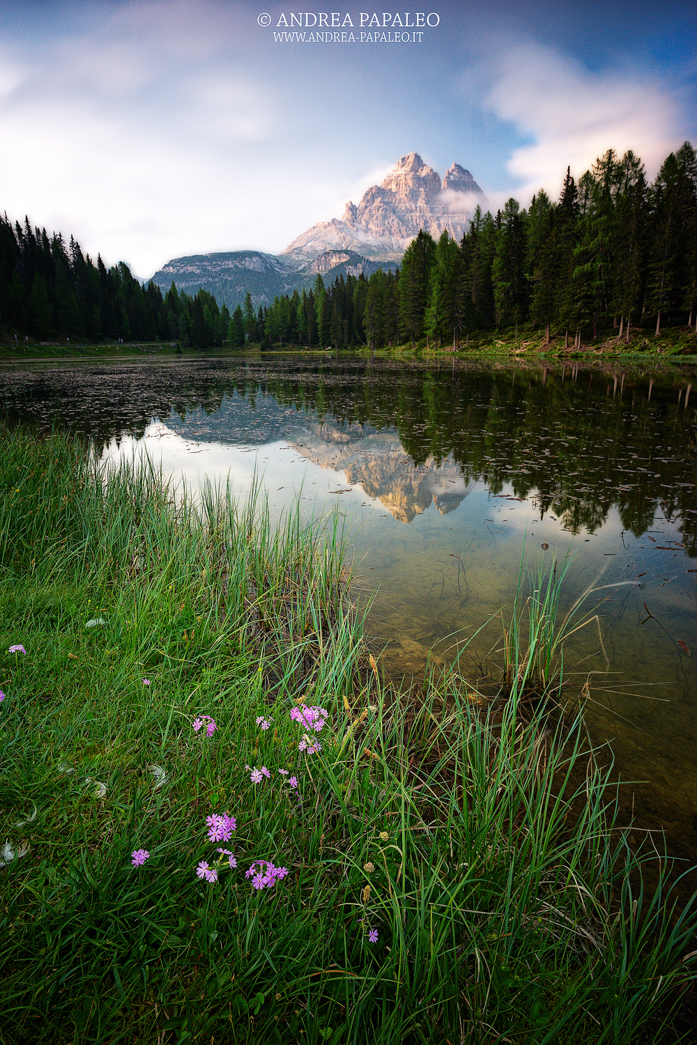 Cime riflesse nel lago