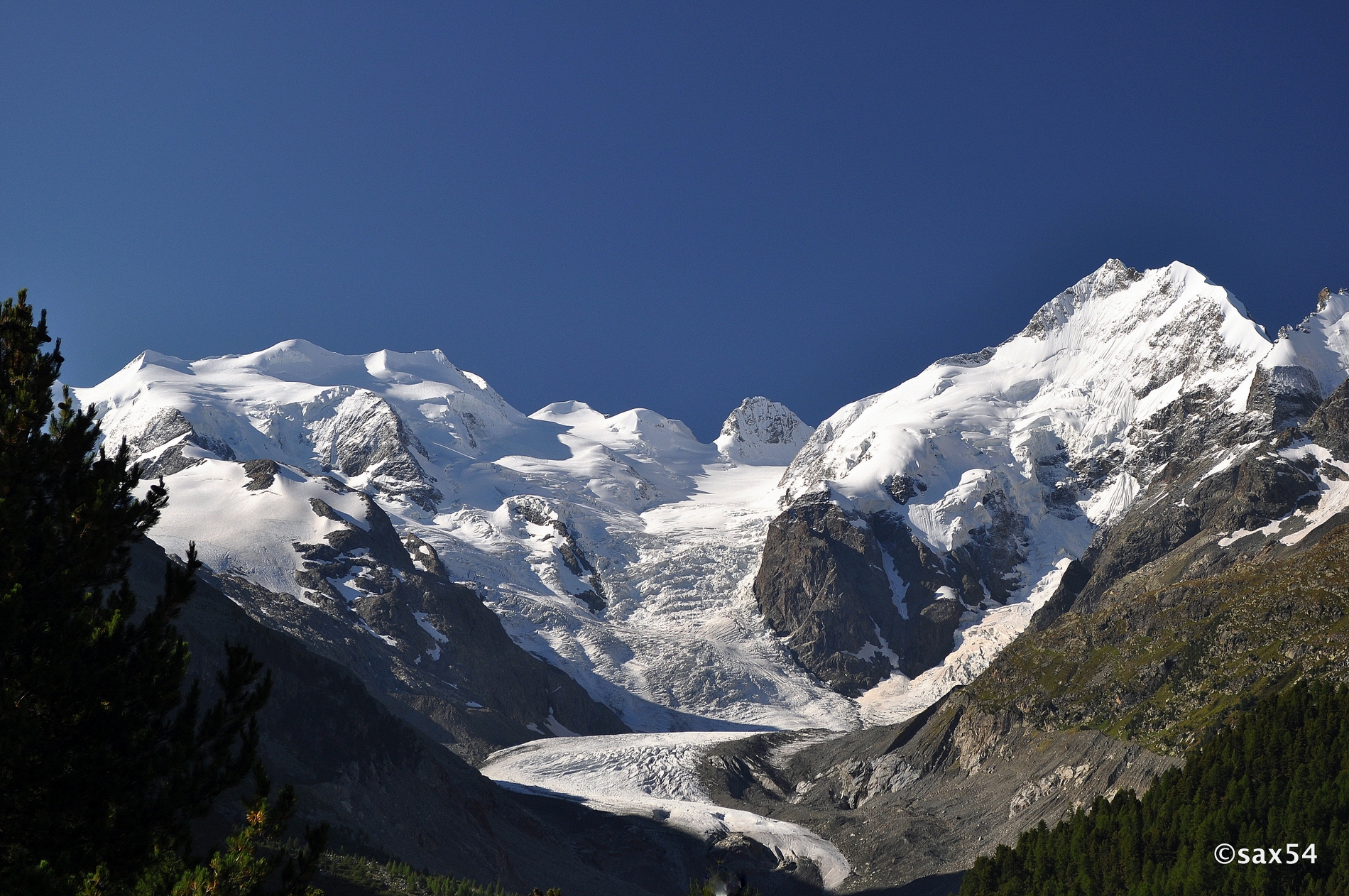 Bernina group with the glacier Morterasch