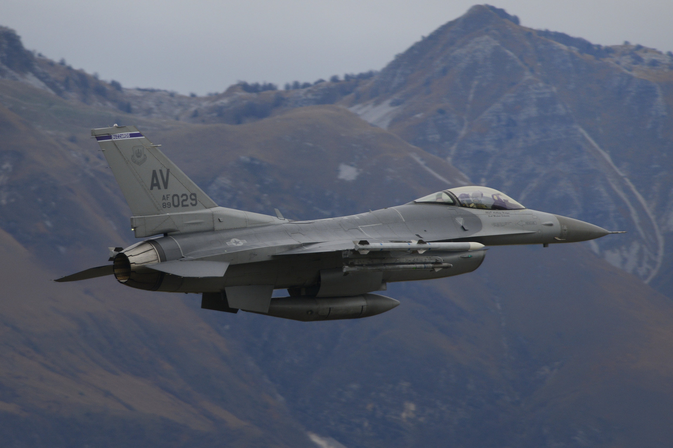 As in flight - Aviano Airport F16 Balkan Buzzards USAFE