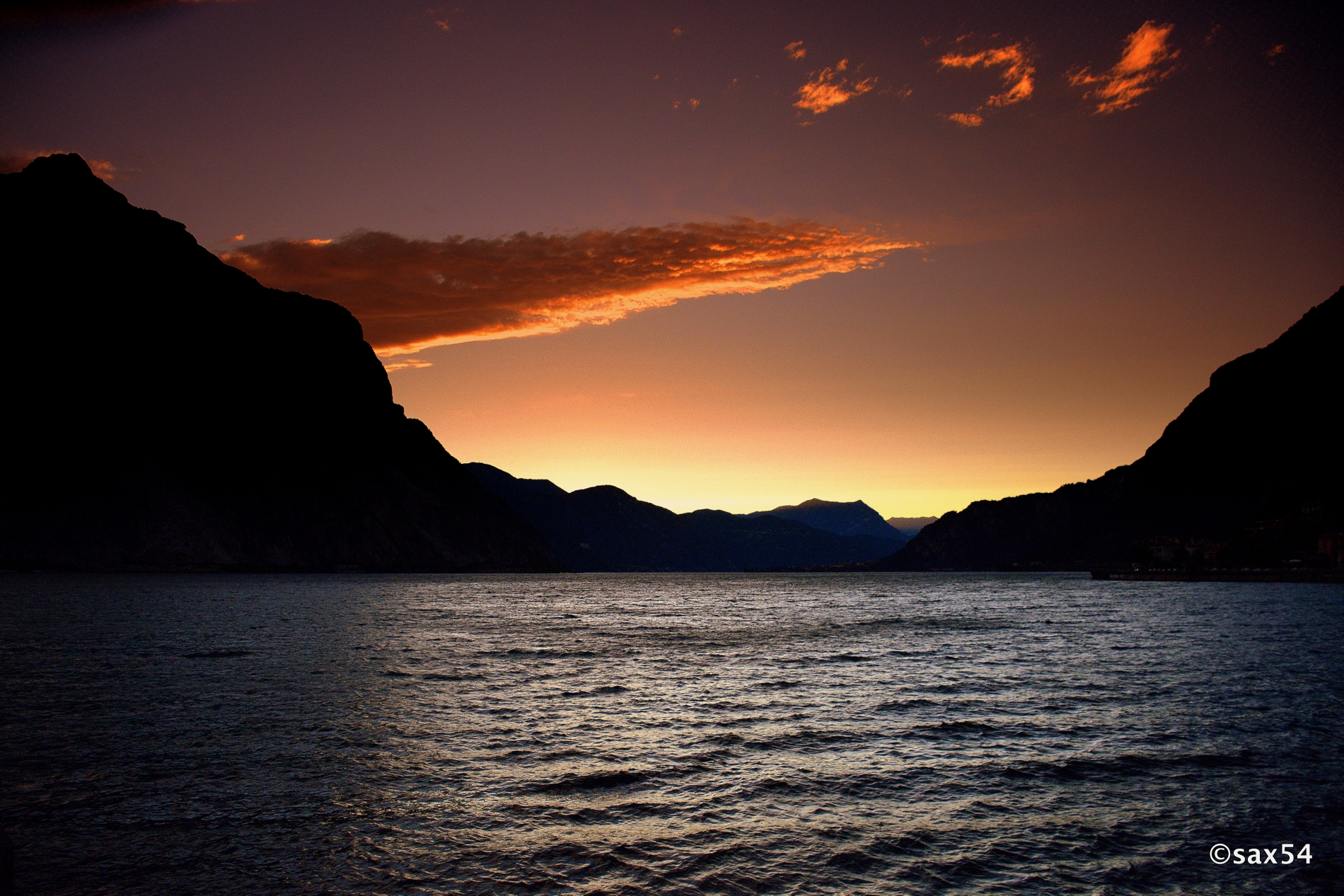 sunset on Lake lecco