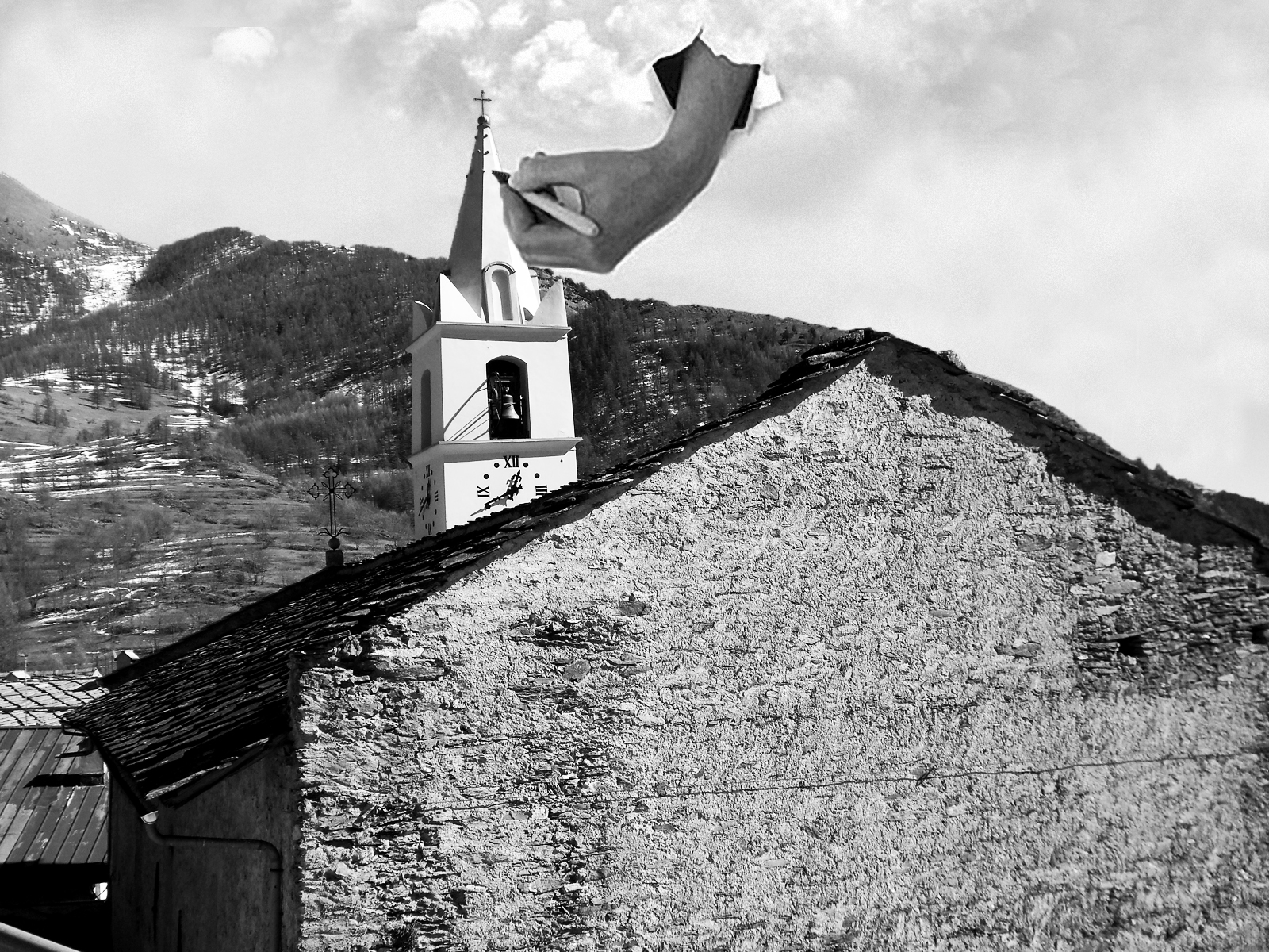 la mano di dio - usseaux - elaborazione con photoshop