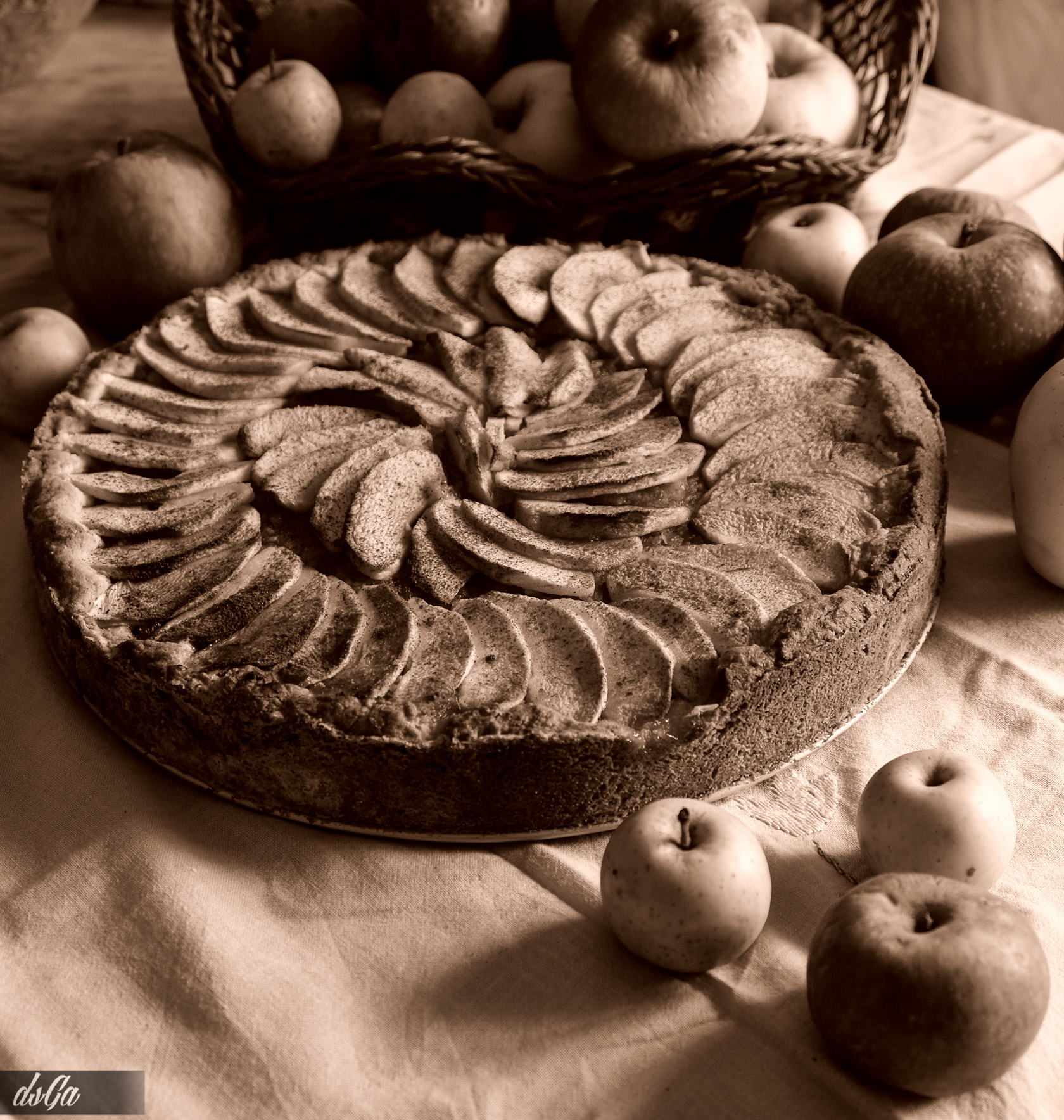 Torta di mele (seppia)