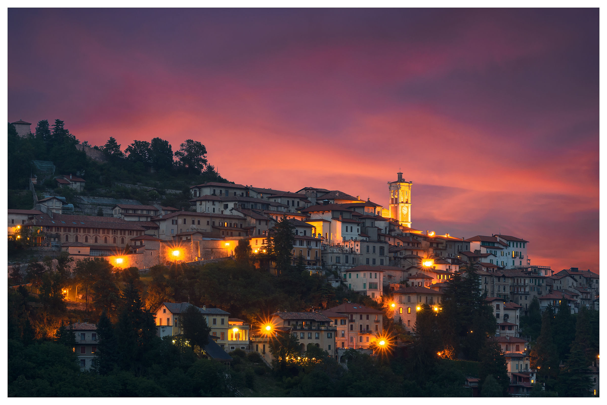Sunset at the Sacro Monte of Varese