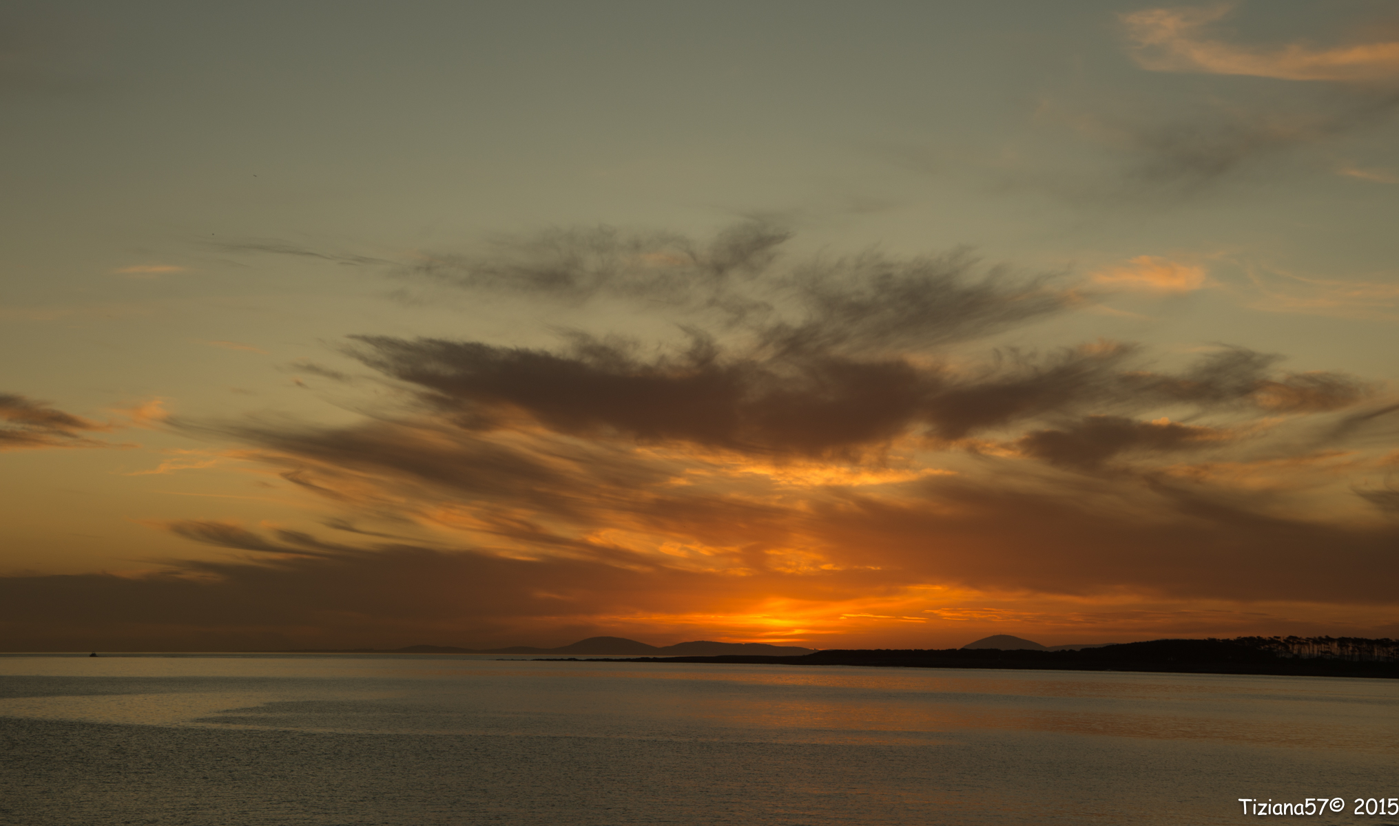 Sunset over the ocean